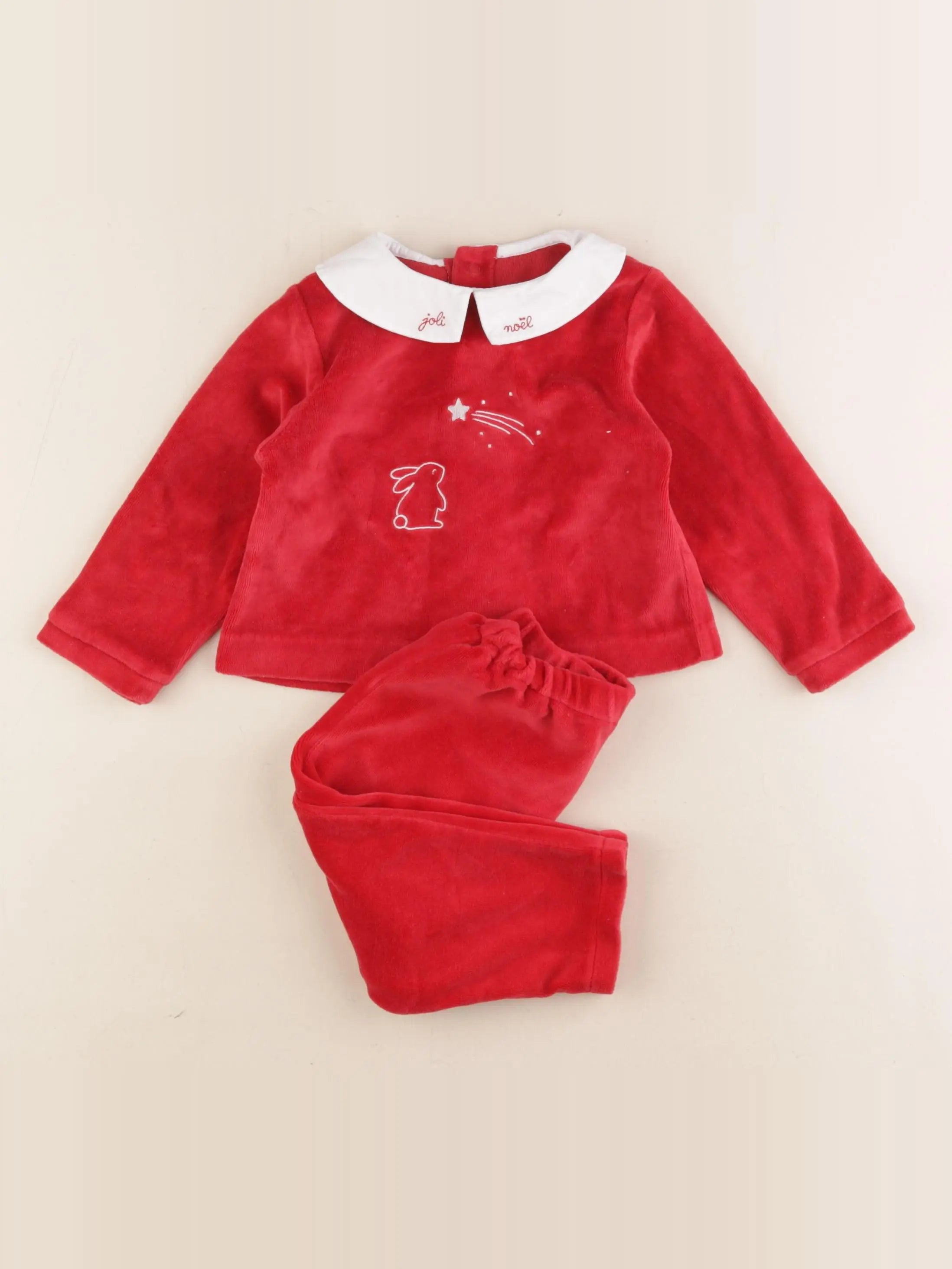 Jacadi - pyjama velours rouge - 18 mois