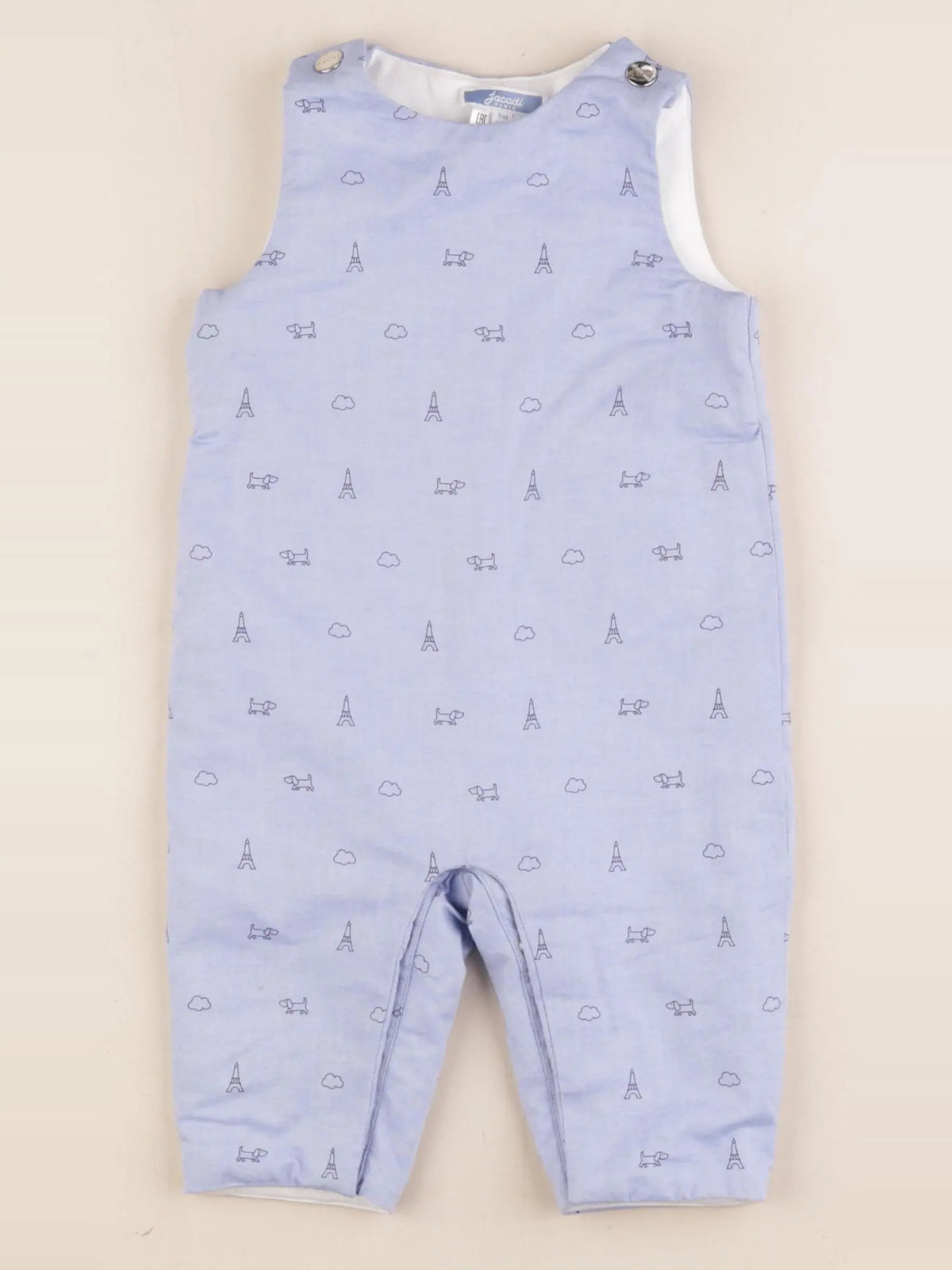 Jacadi - combinaison doublé bleu - 6 mois