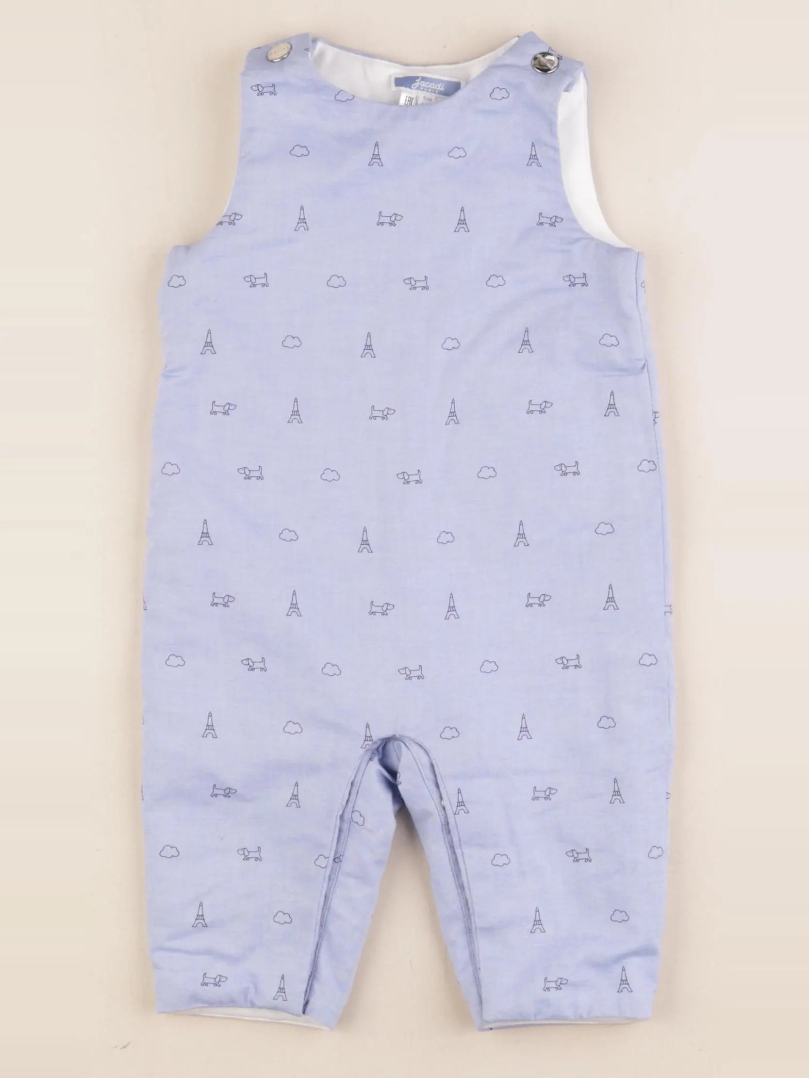 Jacadi - combinaison doublé bleu - 6 mois