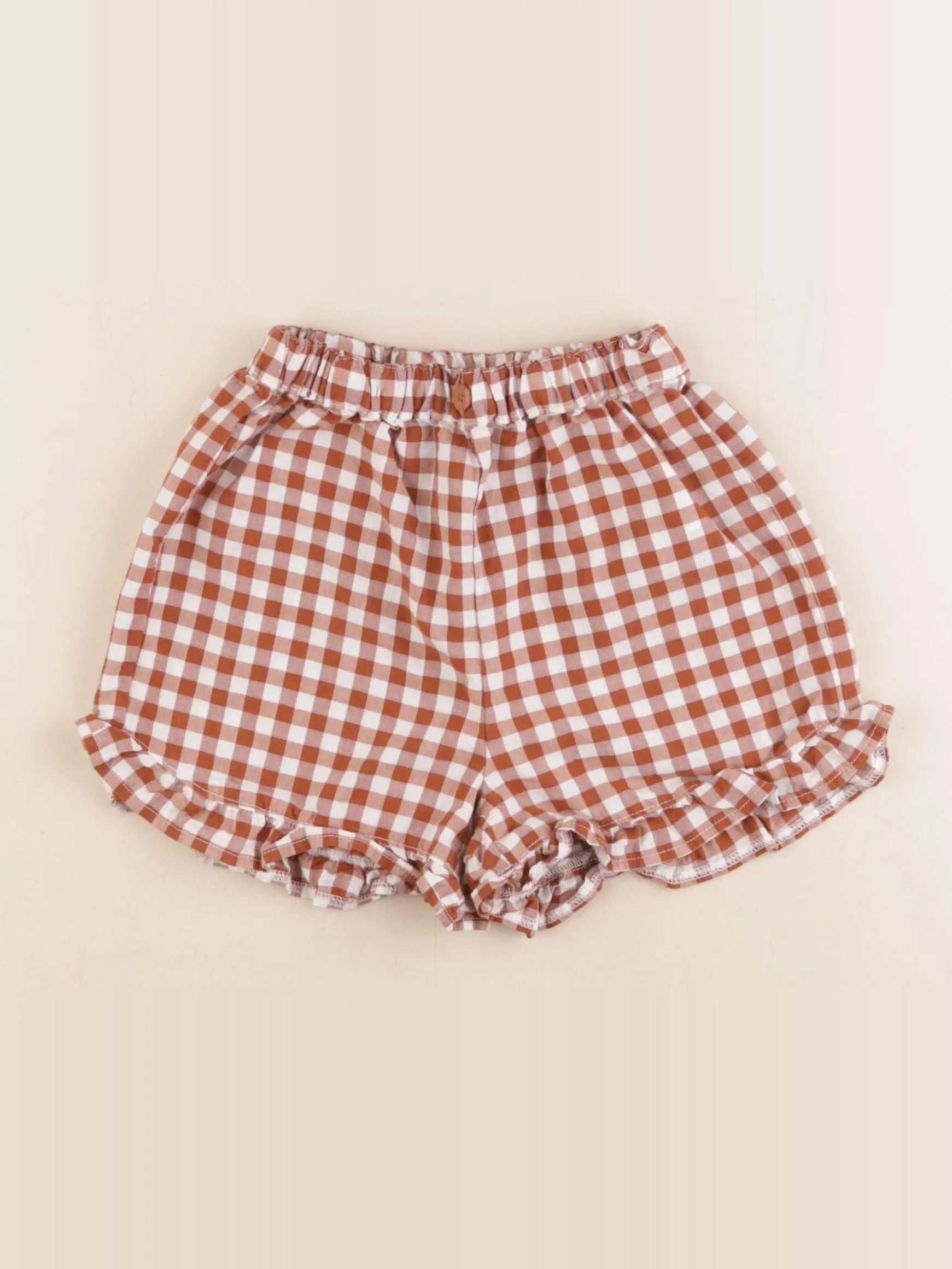 Uniqlo - short marron, blanc - 3/4 ans