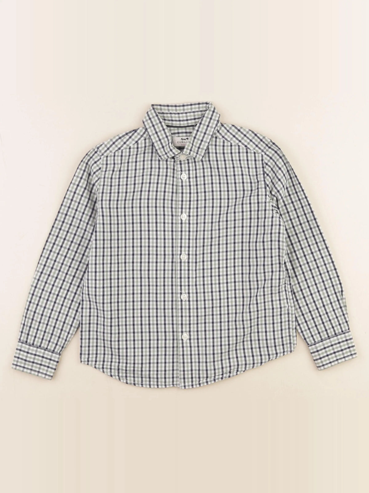 Cyrillus - chemise vert, blanc - 6 ans