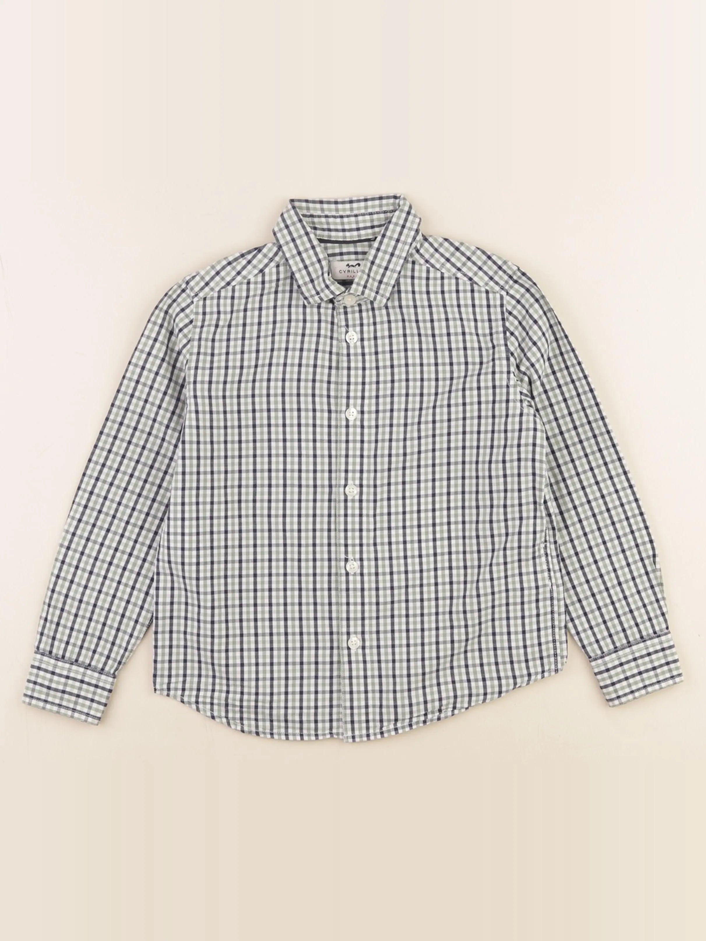 Cyrillus - chemise vert, blanc - 6 ans