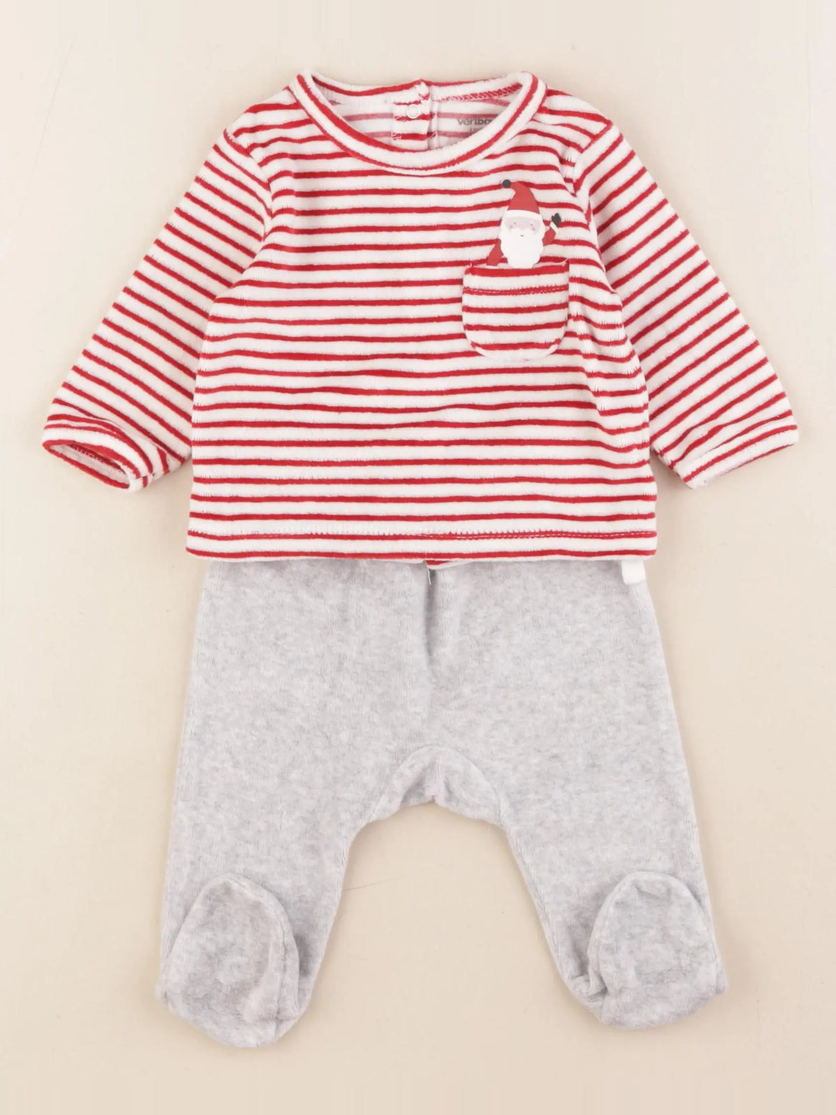 Vertbaudet - pyjama velours gris - 3 mois