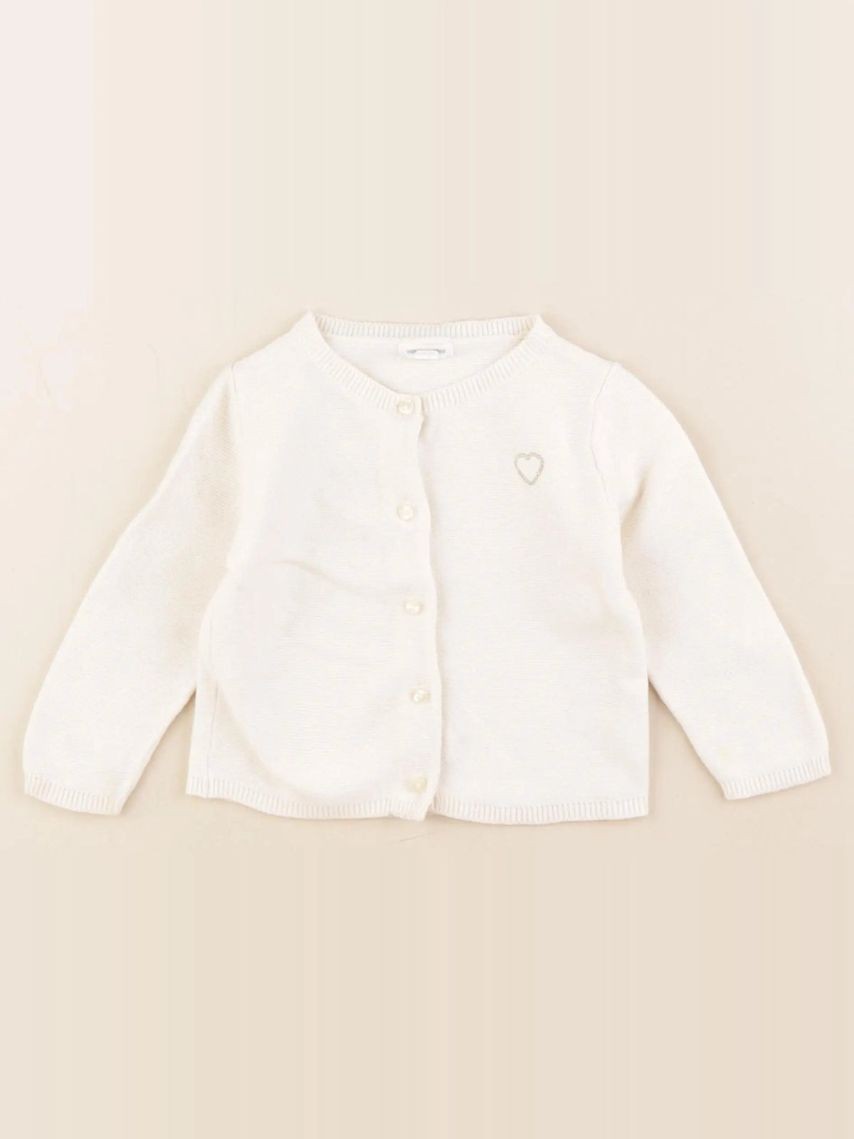 Vertbaudet - gilet beige - 9 mois