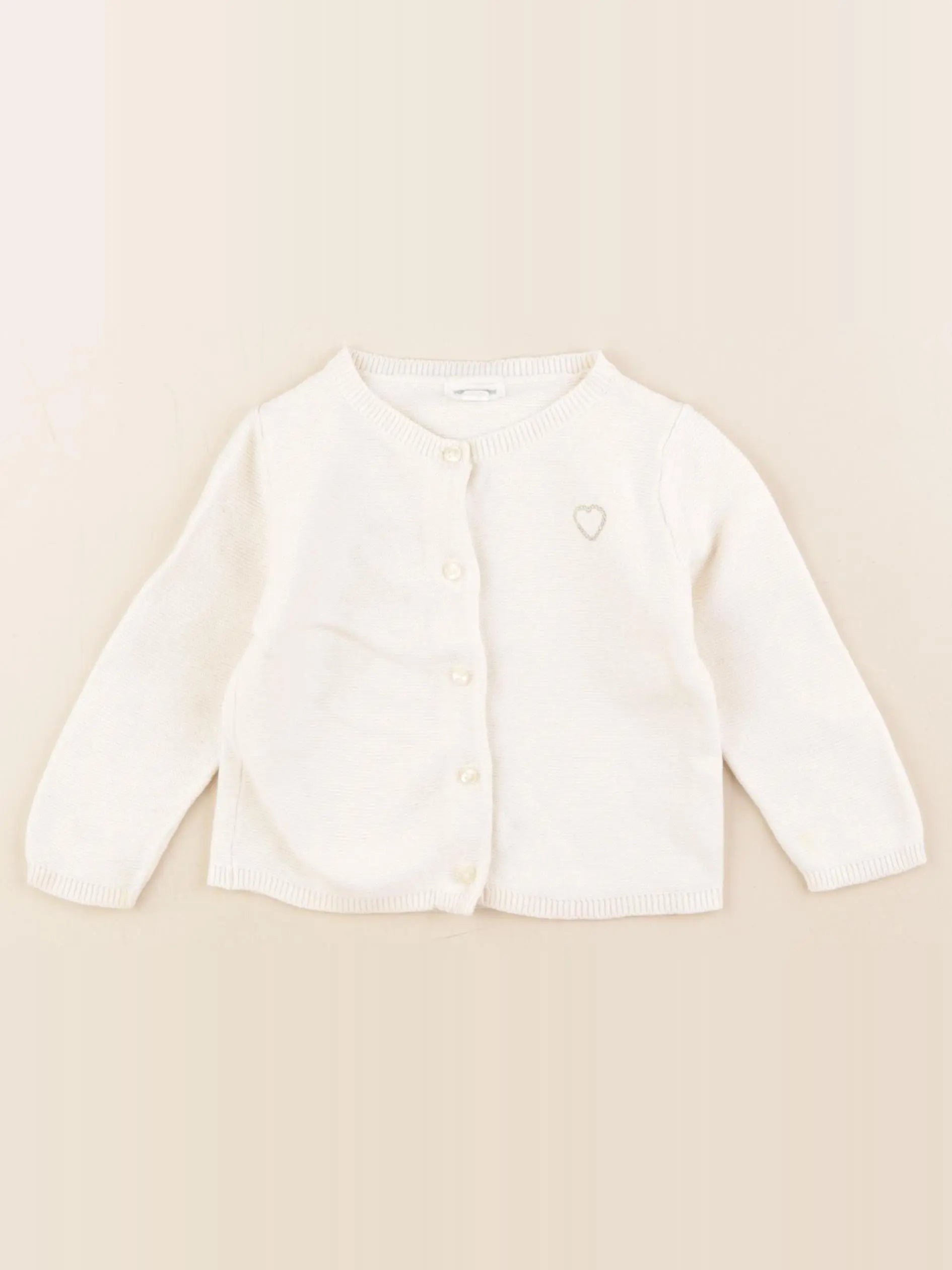 Vertbaudet - gilet beige - 9 mois