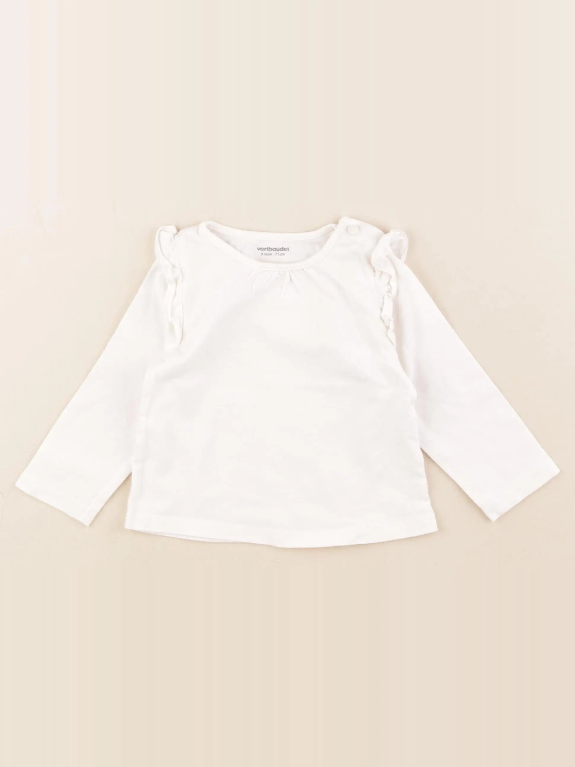 Vertbaudet - tee-shirt blanc - 9 mois