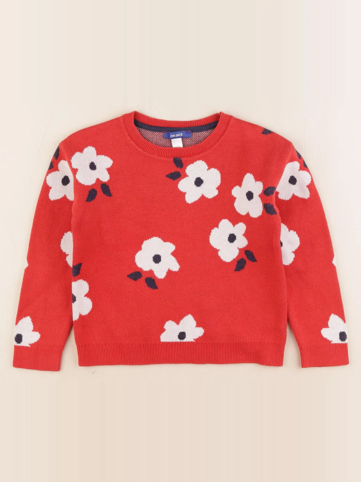 Okaidi - pull rouge - 6 ans