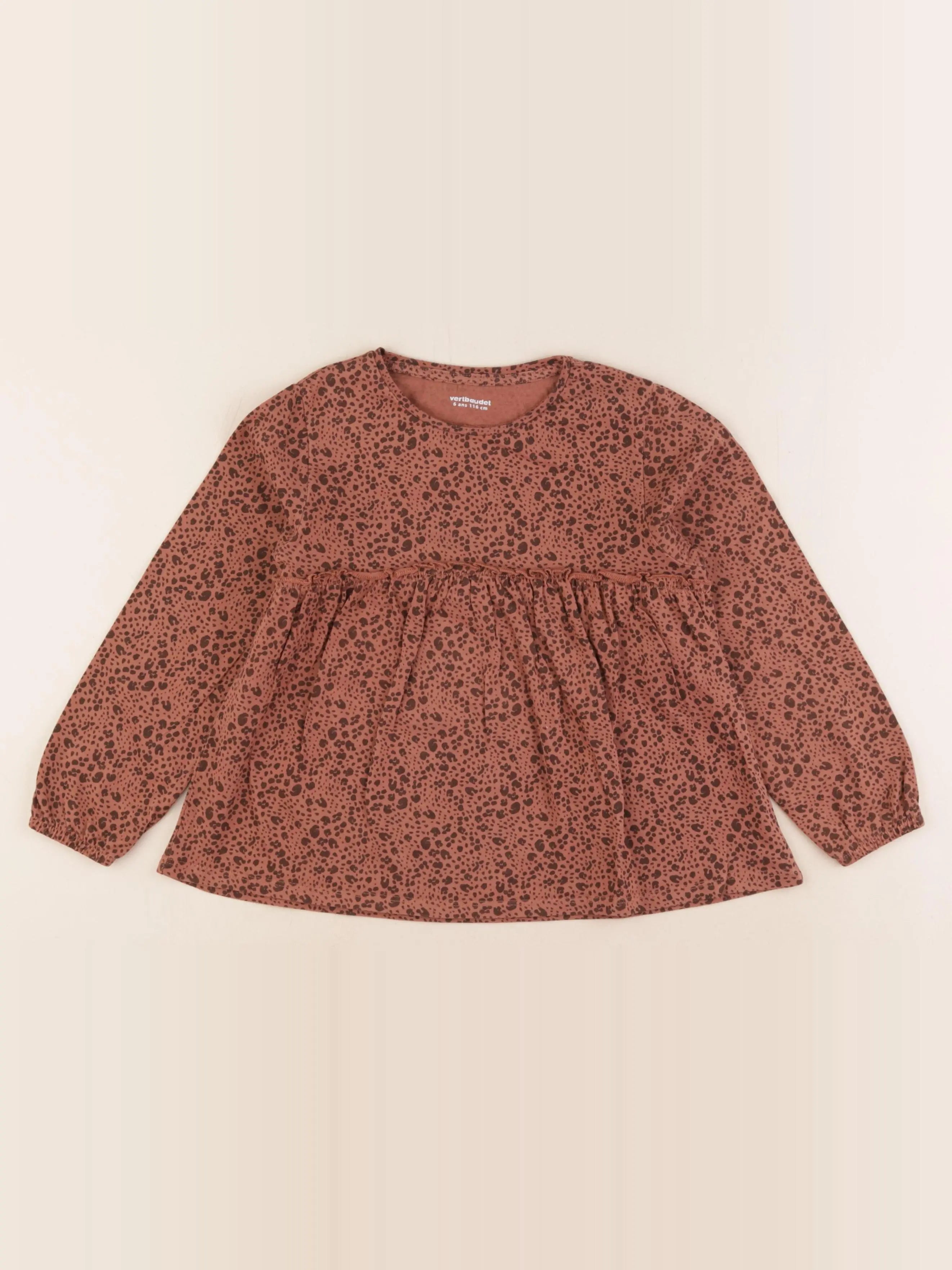 Vertbaudet - tee-shirt marron - 6 ans