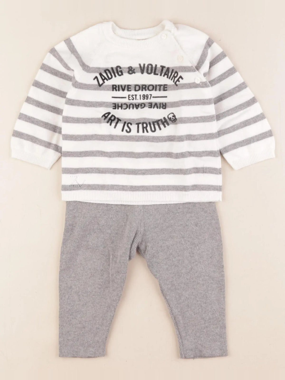 Zadig & Voltaire - ensemble gris - 6 mois