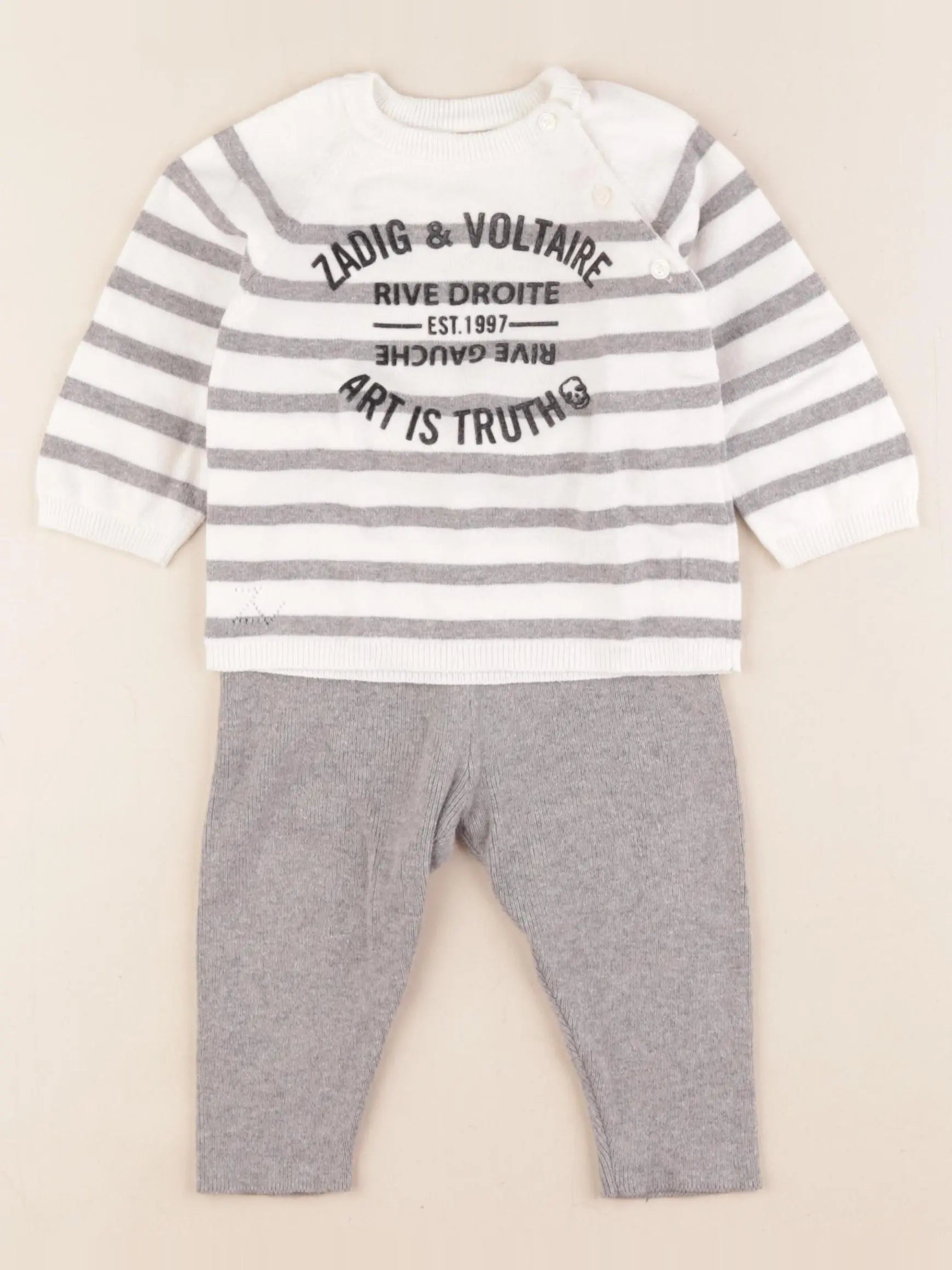 Zadig & Voltaire - ensemble gris - 6 mois