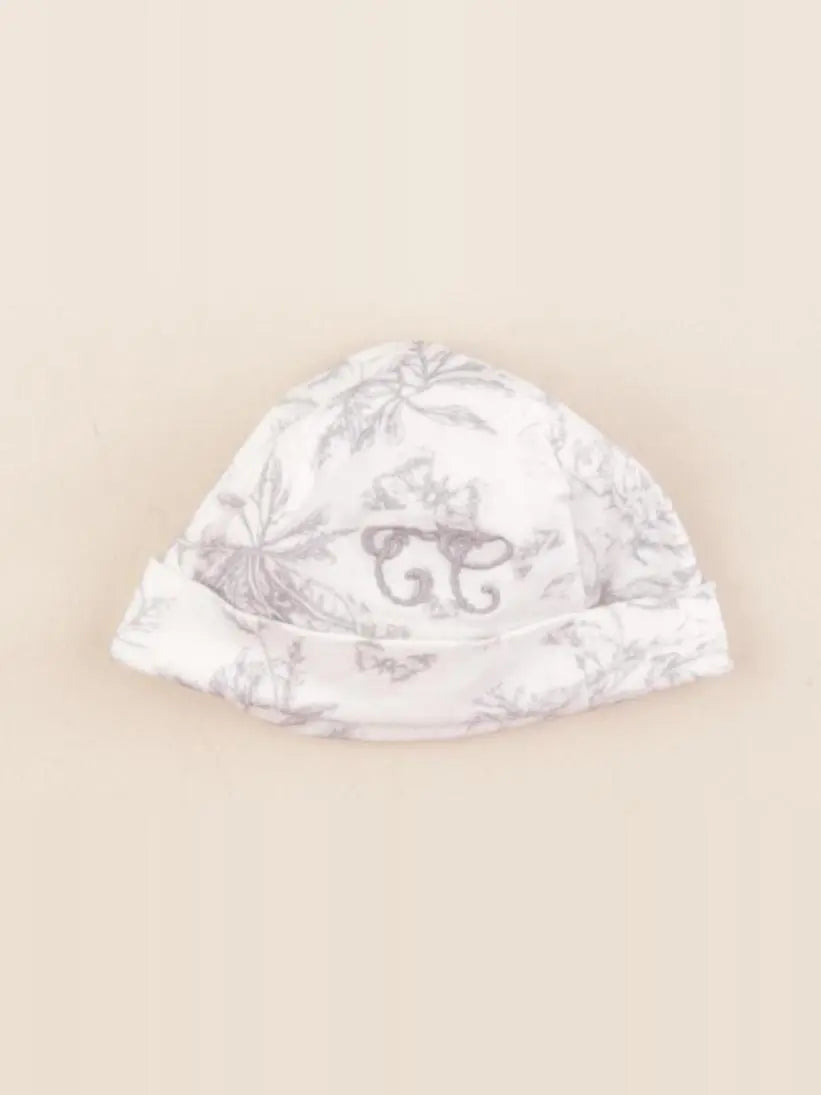 Tartine & Chocolat - bonnet de naissance gris, blanc - 0/1 mois