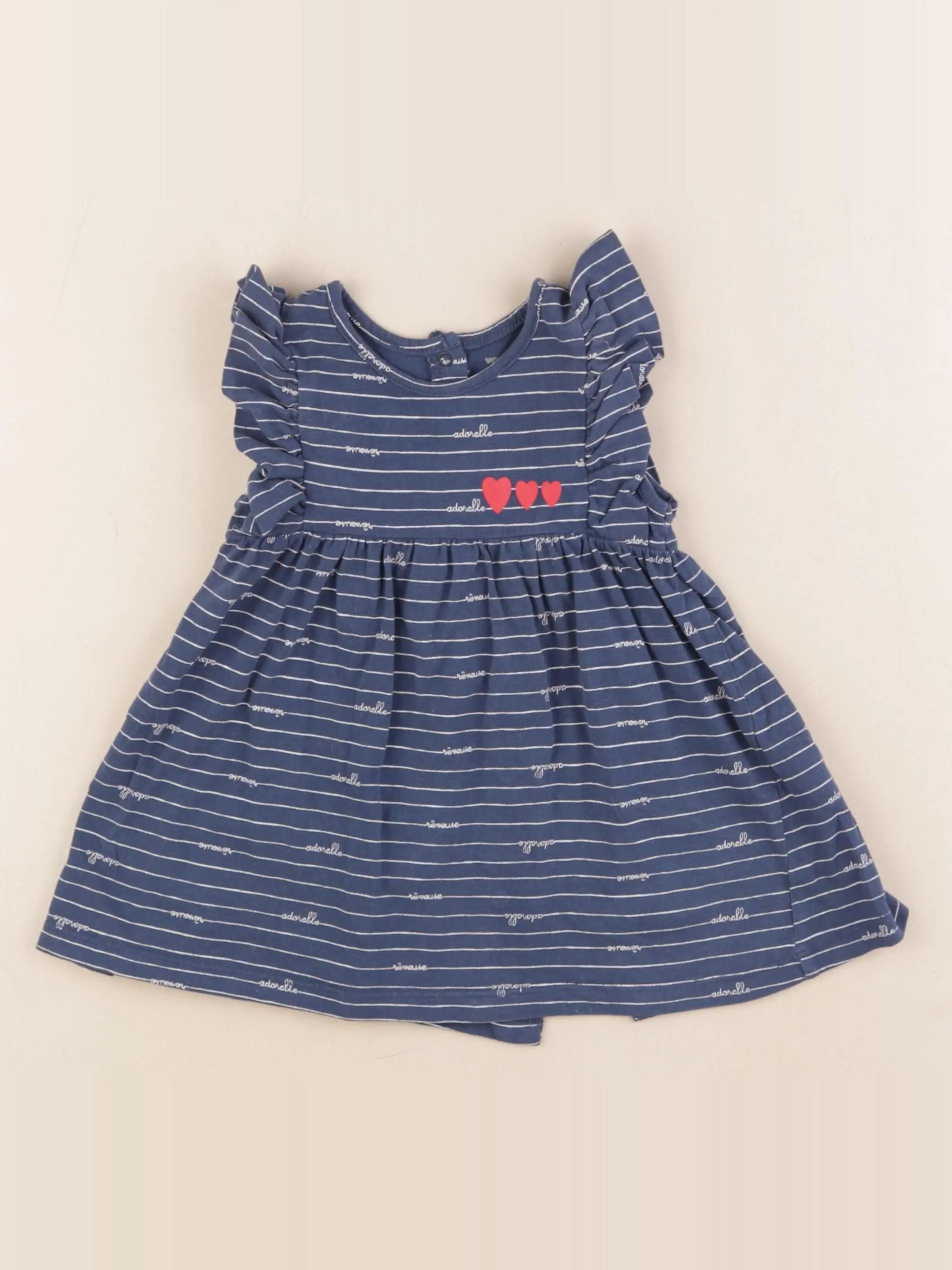 Vertbaudet - robe bleu - 9 mois