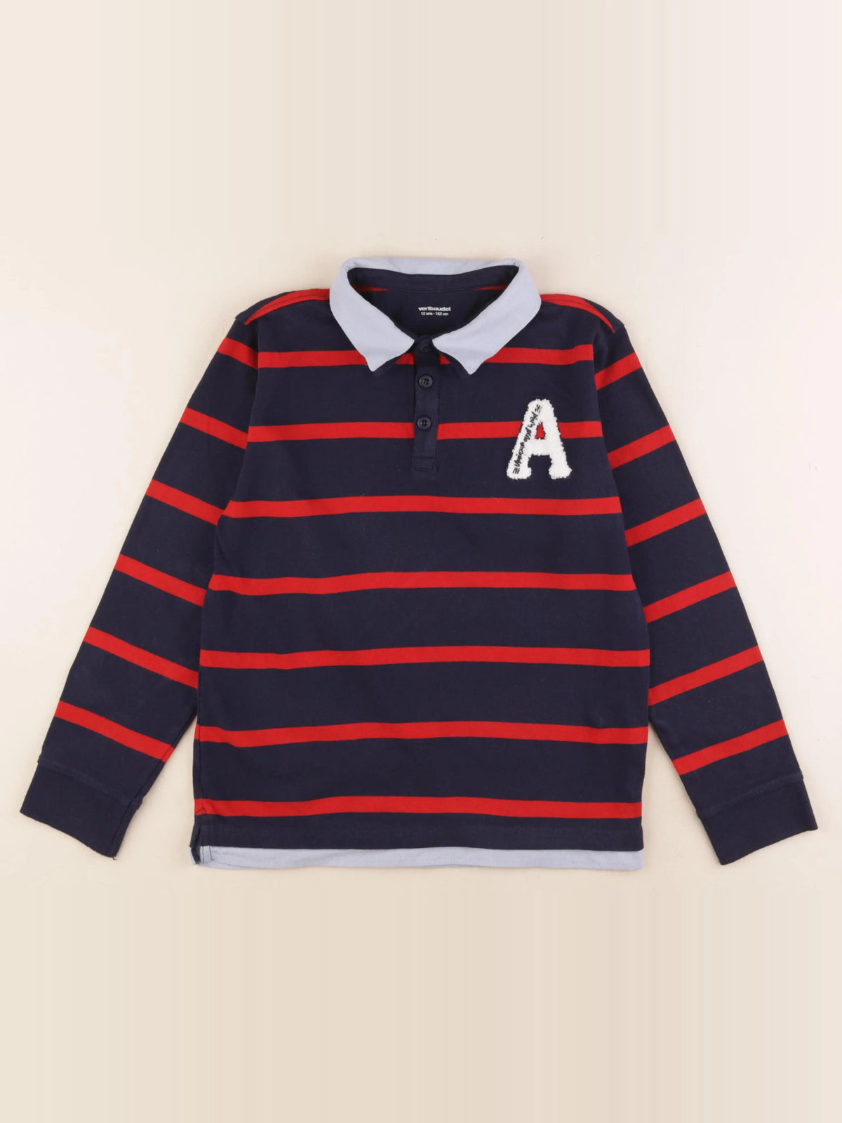Vertbaudet - polo bleu, rouge - 12 ans