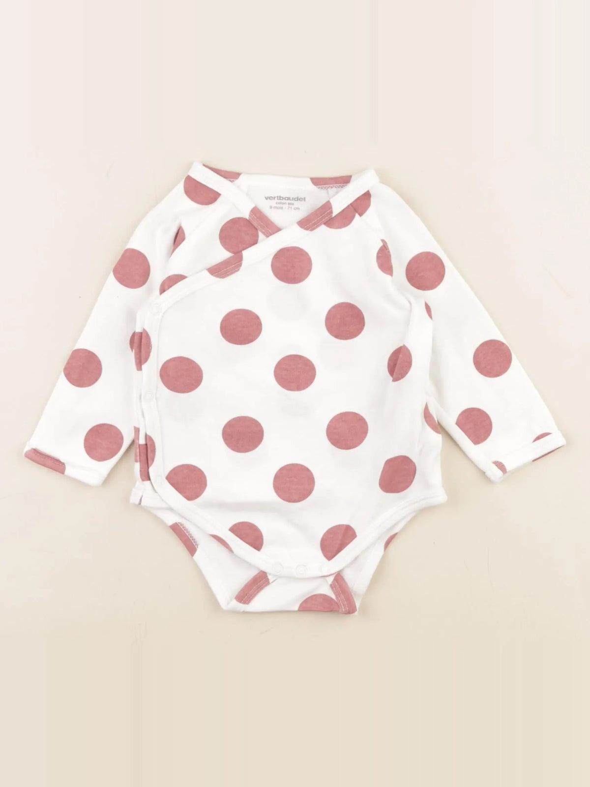 Vertbaudet - body rose - 9 mois