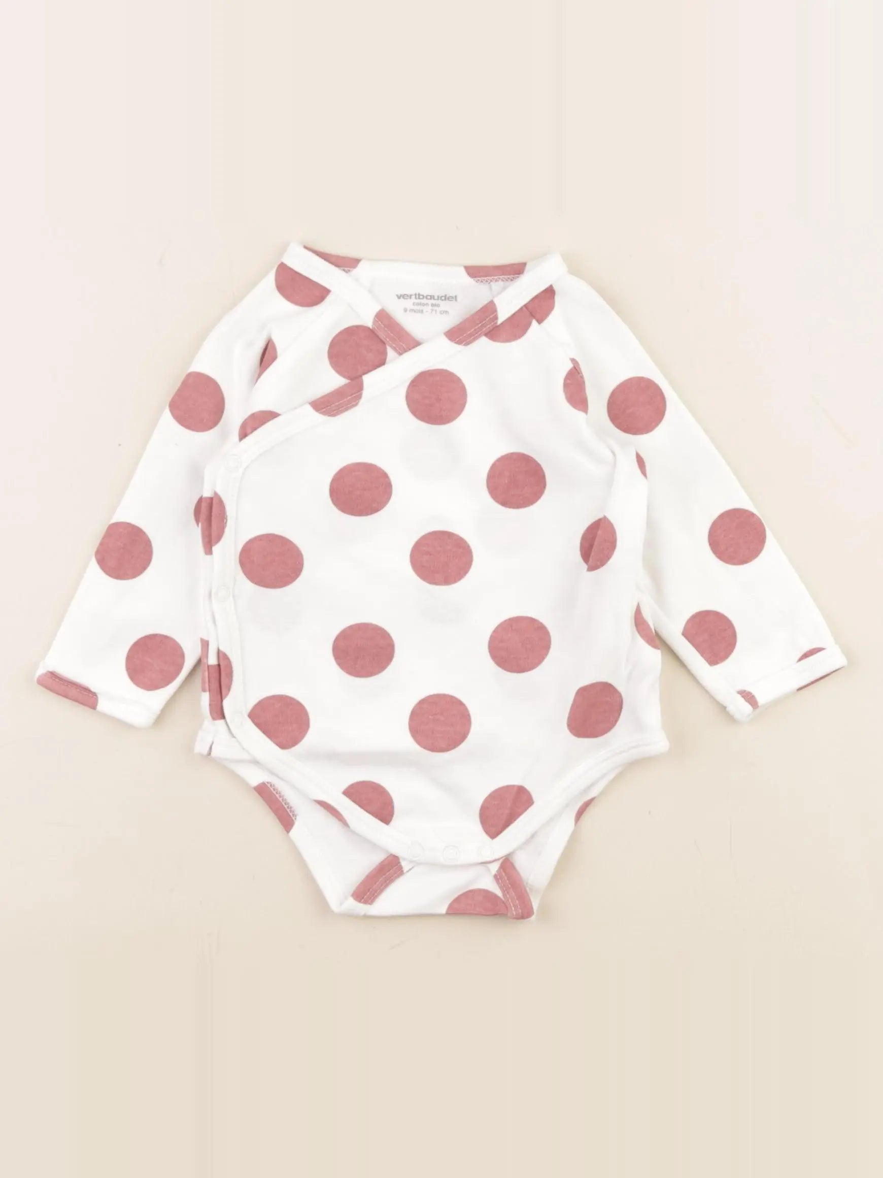 Vertbaudet - body rose - 9 mois