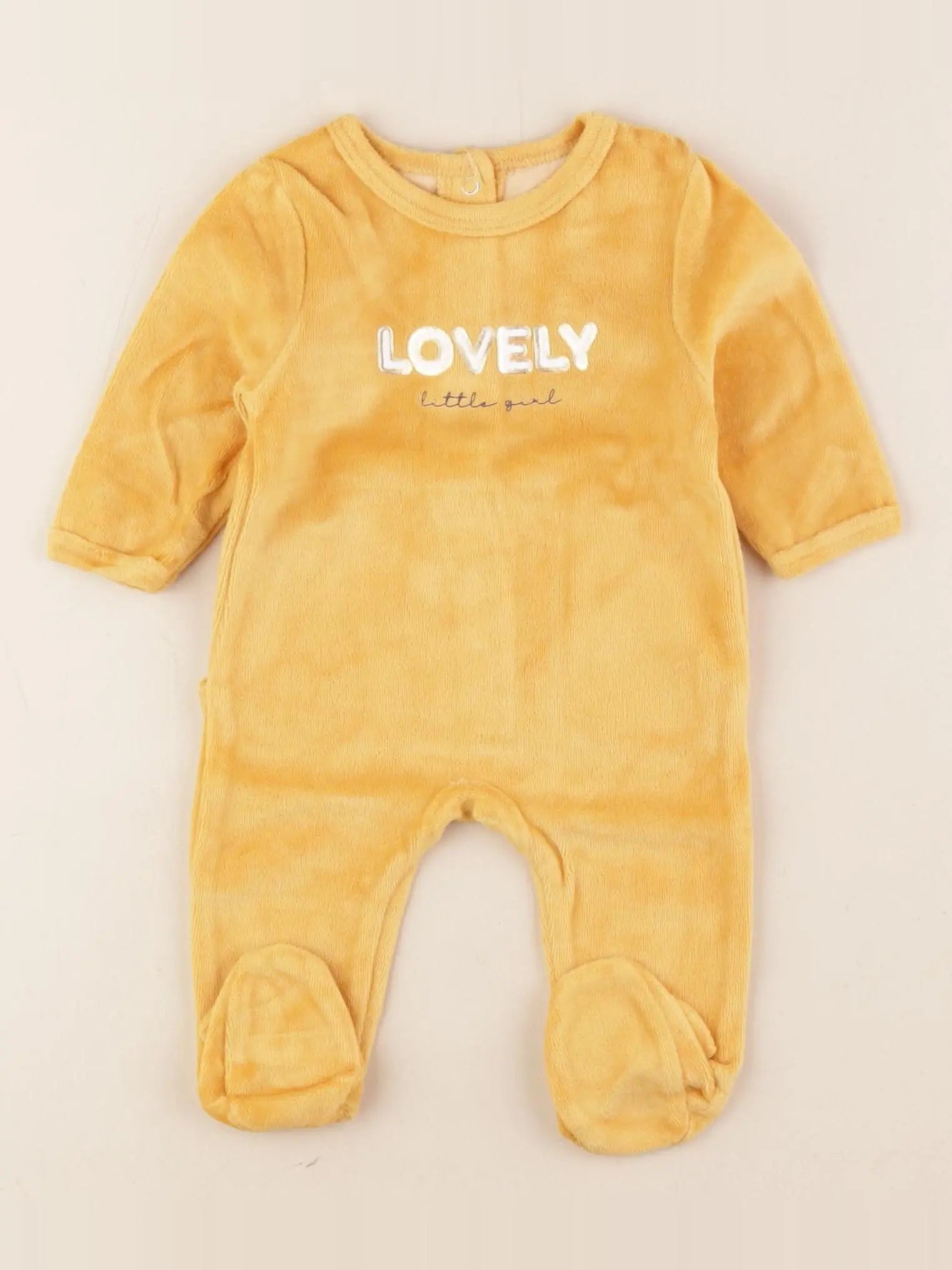 Vertbaudet - pyjama velours jaune - 1 mois