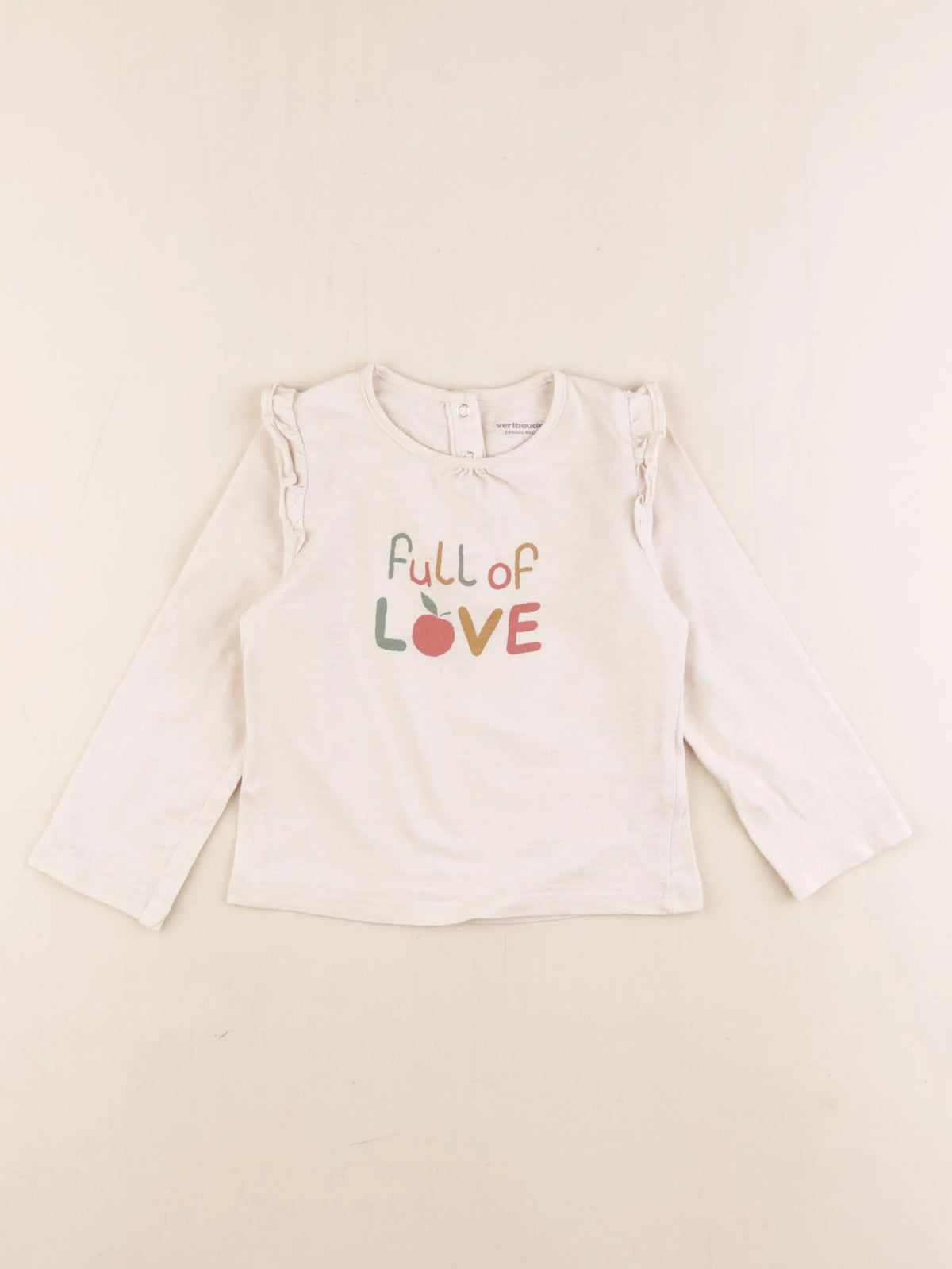 Vertbaudet - tee-shirt beige - 24 mois