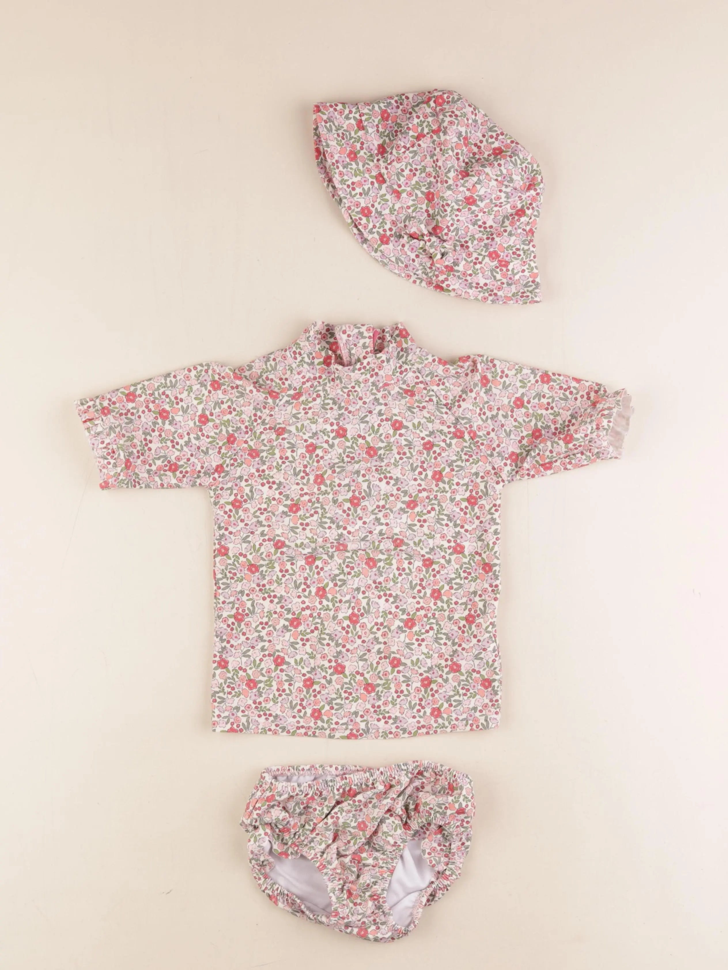 Vertbaudet - ensemble de bain rose - 3 ans