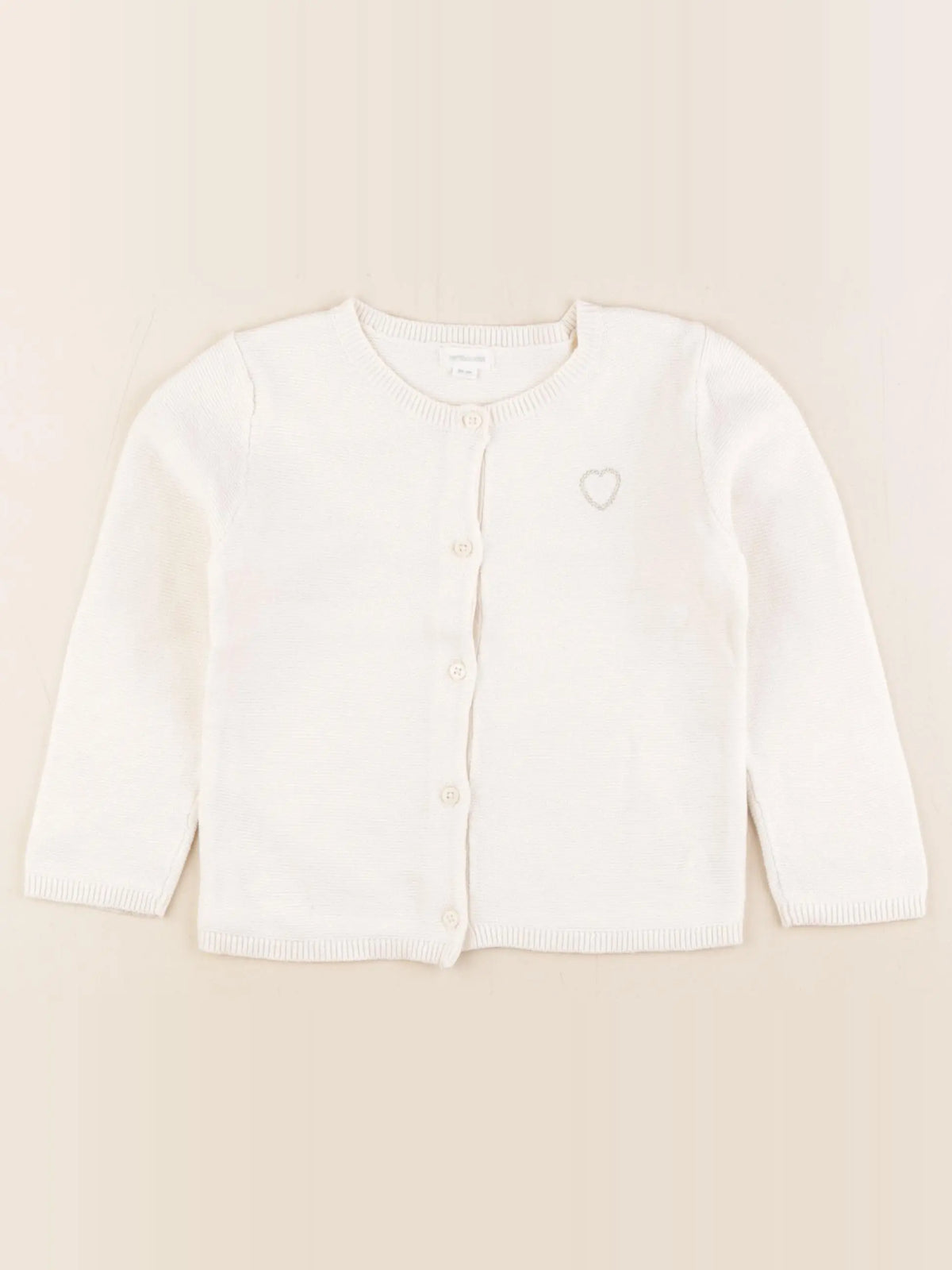 Vertbaudet - gilet blanc - 24 mois