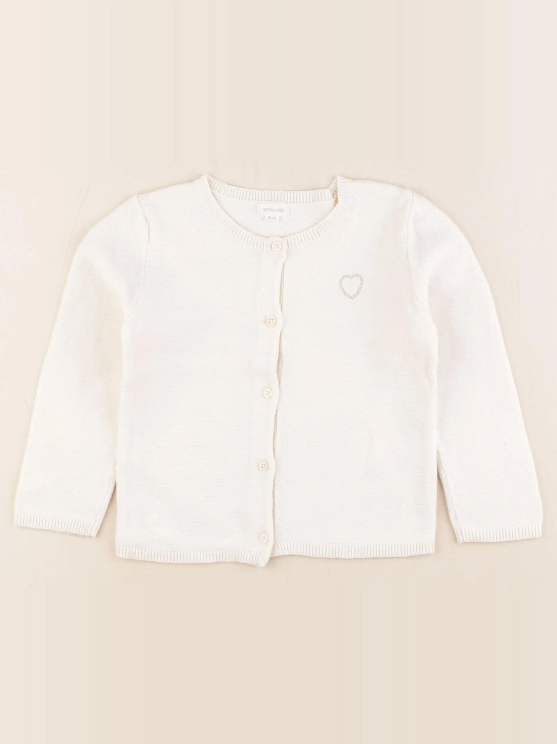 Vertbaudet - gilet blanc - 24 mois