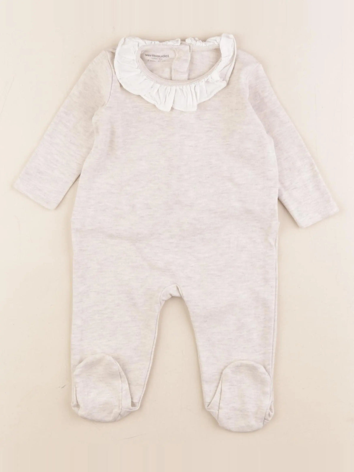 Vertbaudet - pyjama coton beige - 6 mois