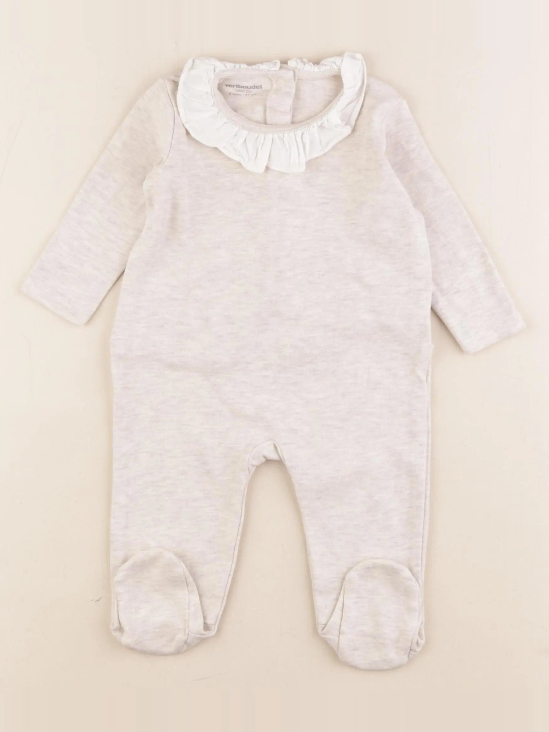 Vertbaudet - pyjama coton beige - 6 mois