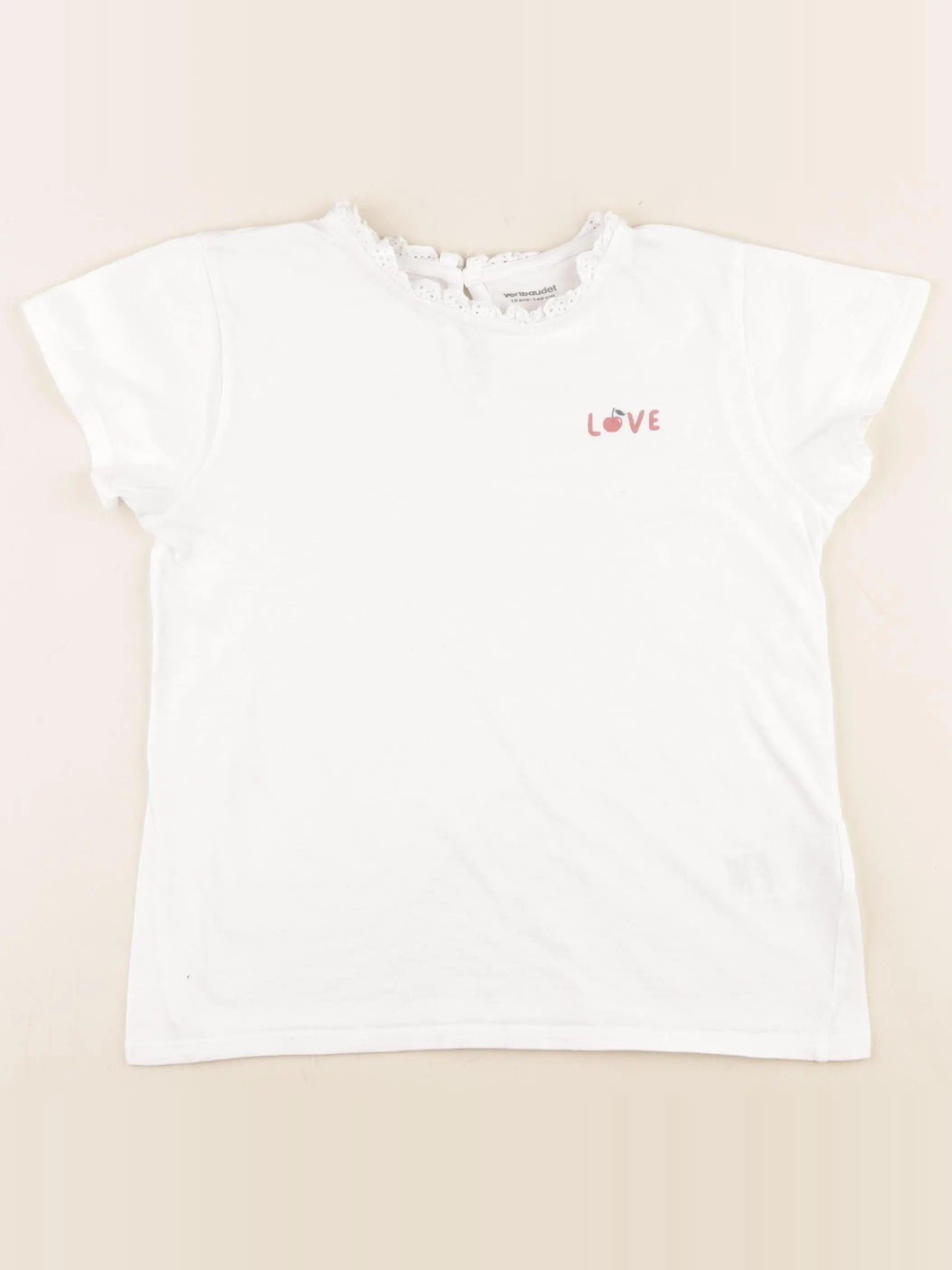 Vertbaudet - tee-shirt blanc - 10 ans