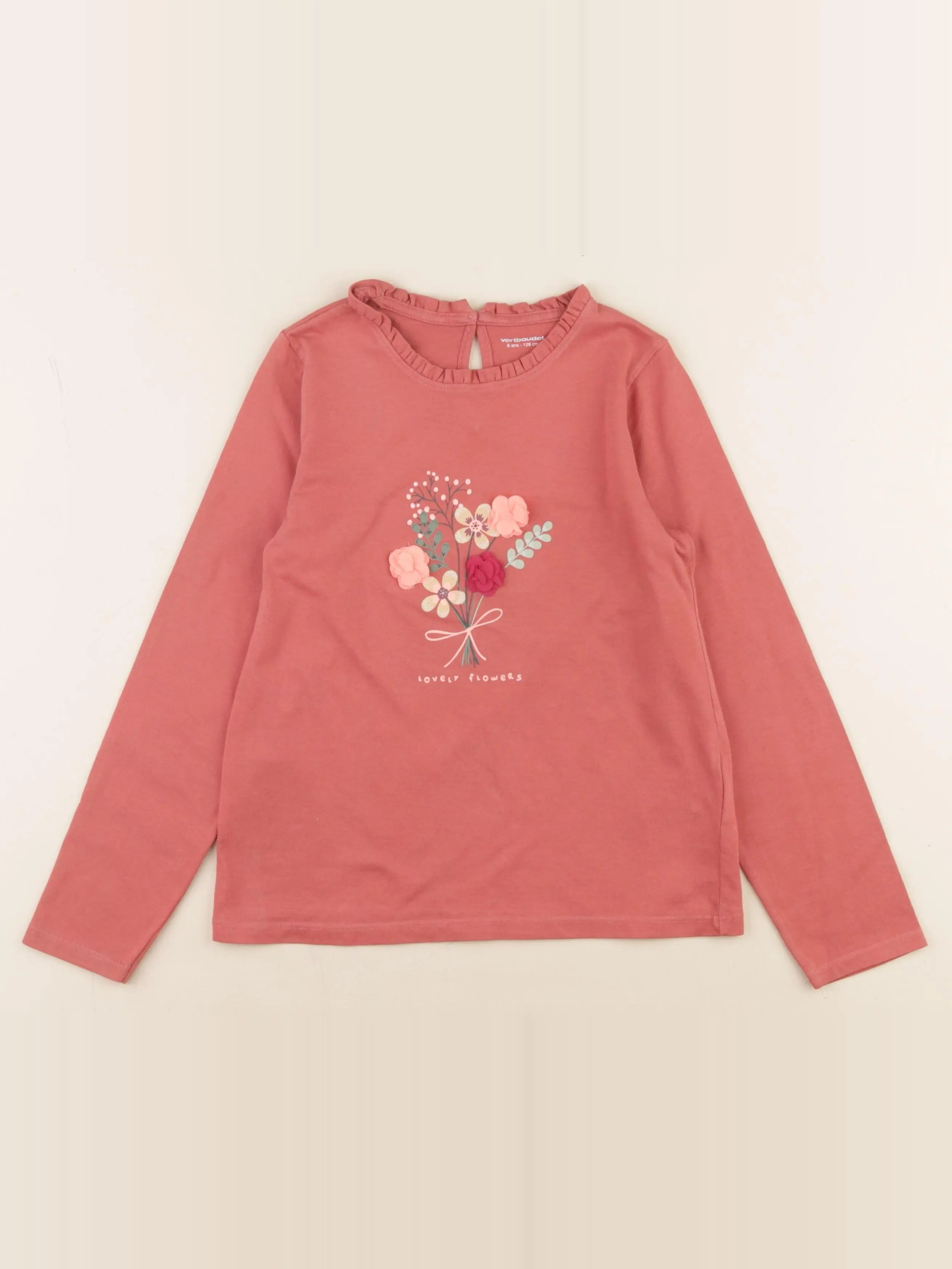 Vertbaudet - tee-shirt rouge - 8 ans