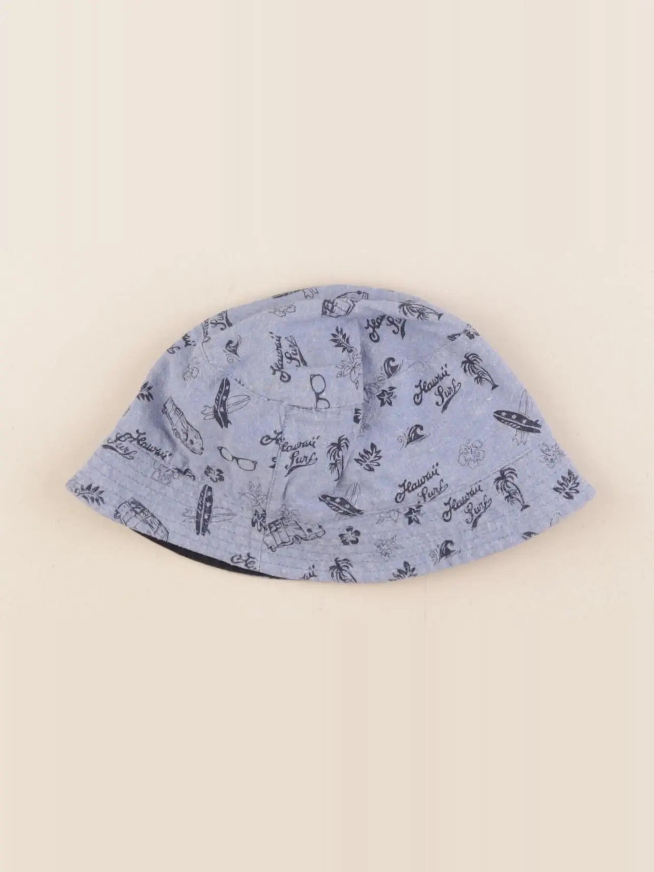 Vertbaudet - chapeau réversible bleu - 2/3 ans