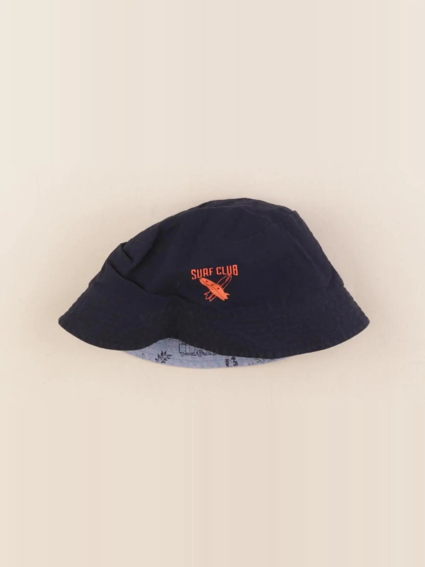 Vertbaudet - chapeau réversible bleu - 2/3 ans