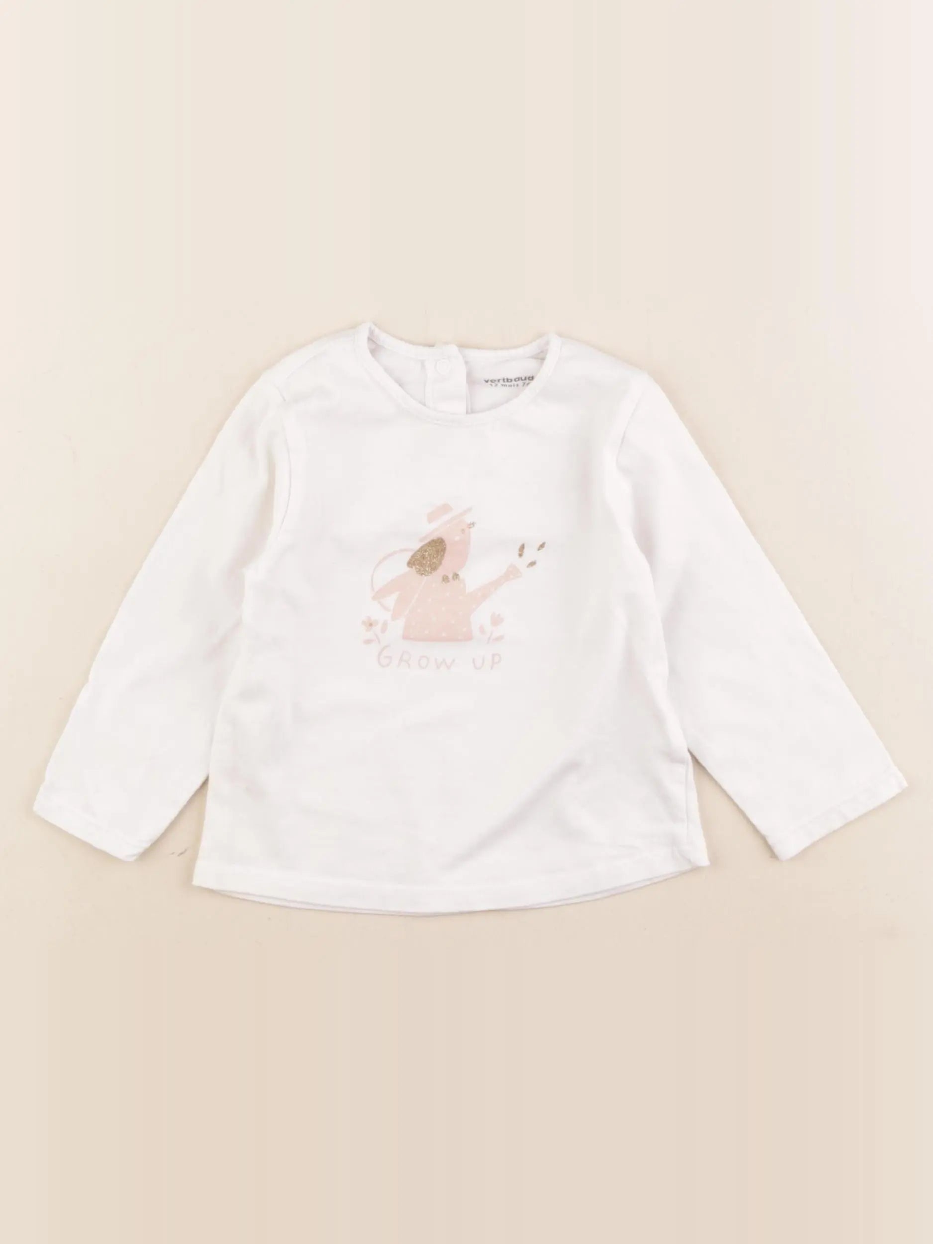 Vertbaudet - tee-shirt blanc - 12 mois