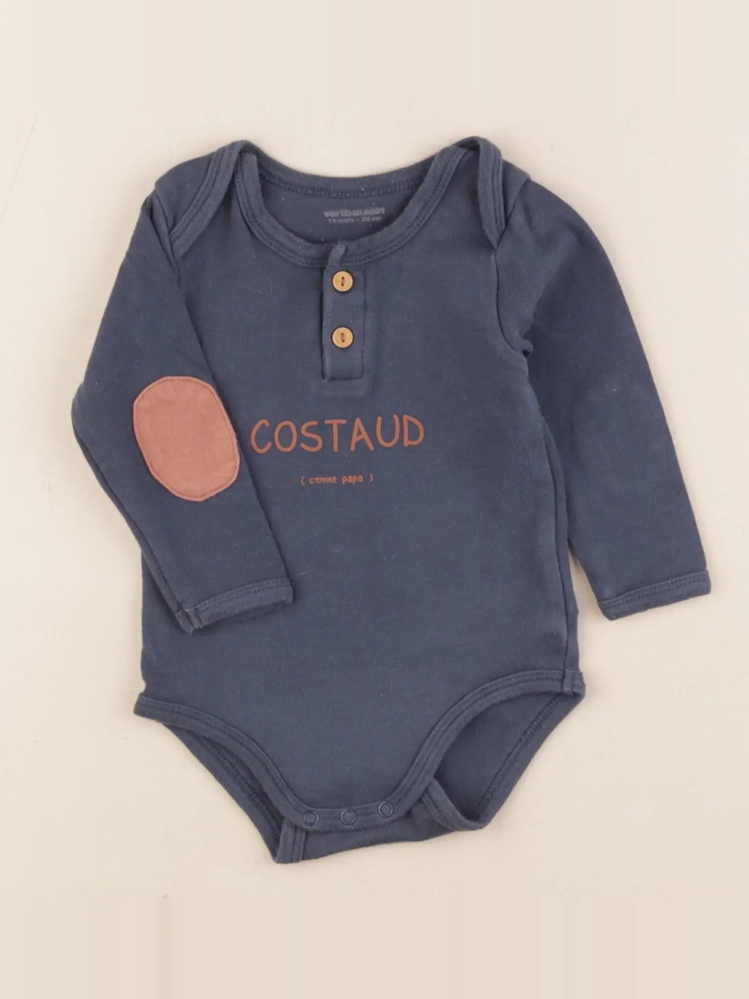 Vertbaudet - body bleu - 12 mois