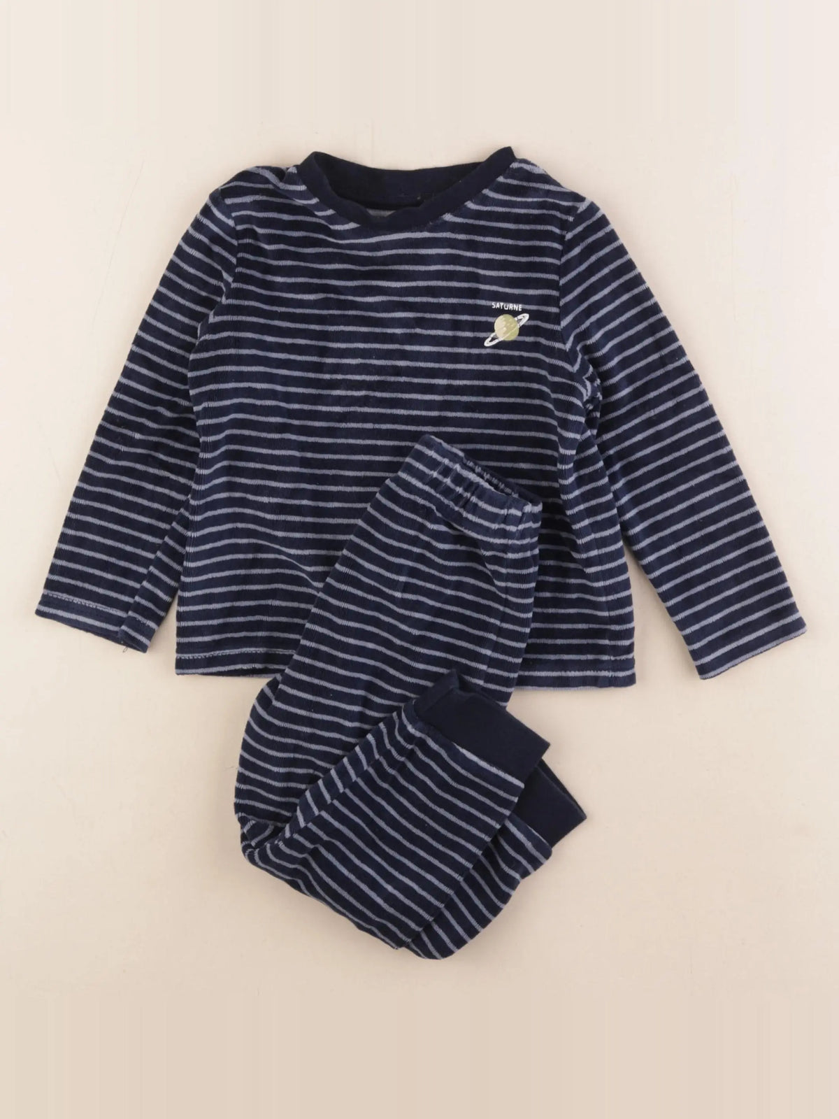 Vertbaudet - pyjama velours bleu - 3 ans