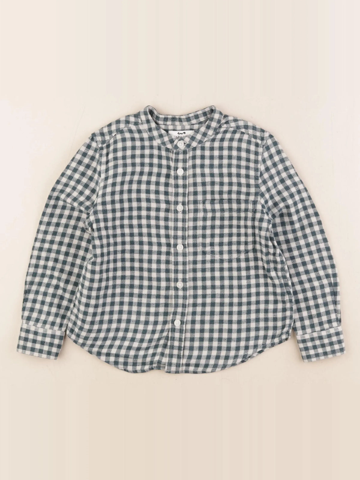 Cyrillus - chemise beige, vert - 4 ans