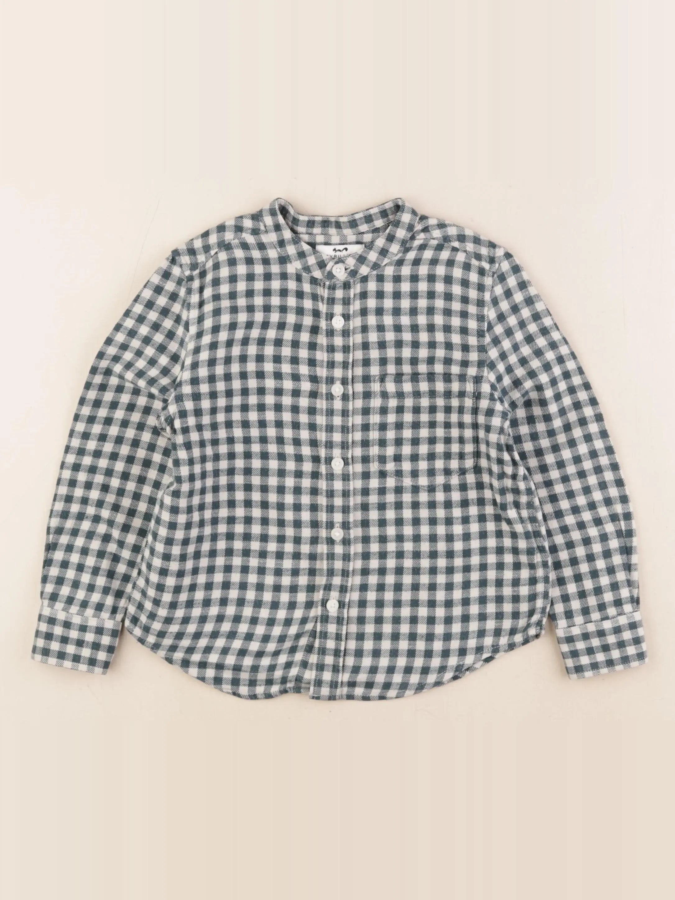 Cyrillus - chemise beige, vert - 4 ans