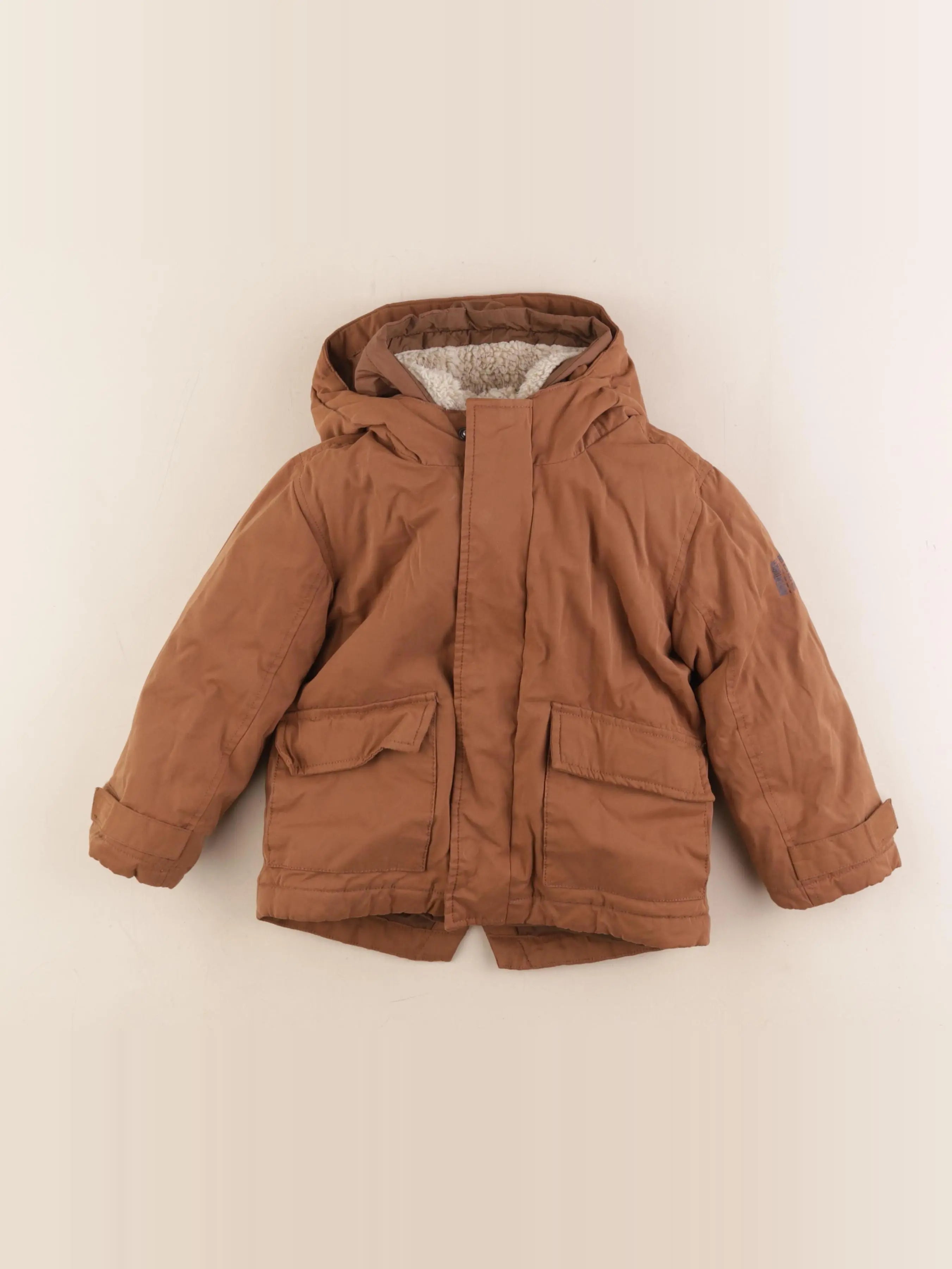 Vertbaudet - manteau doublure amovible marron - 3 ans