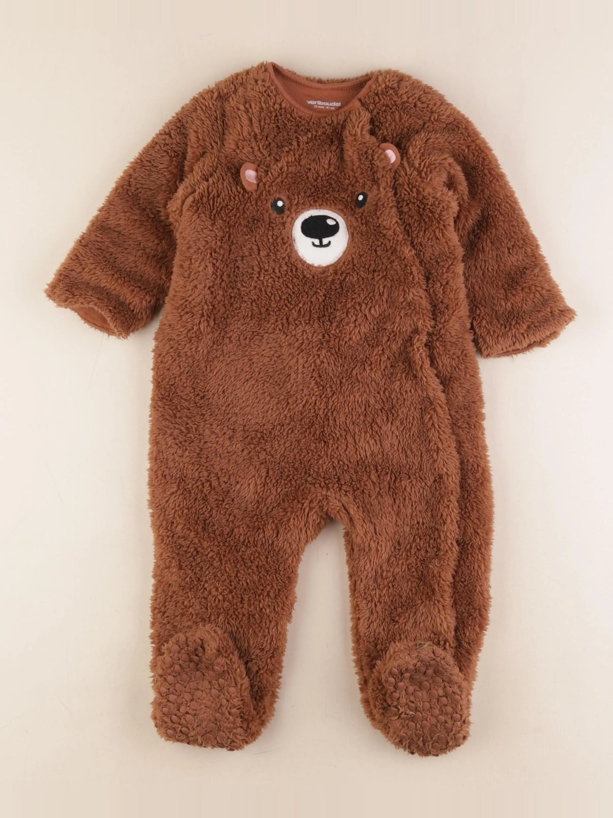 Vertbaudet - sur-pyjama marron - 18 mois