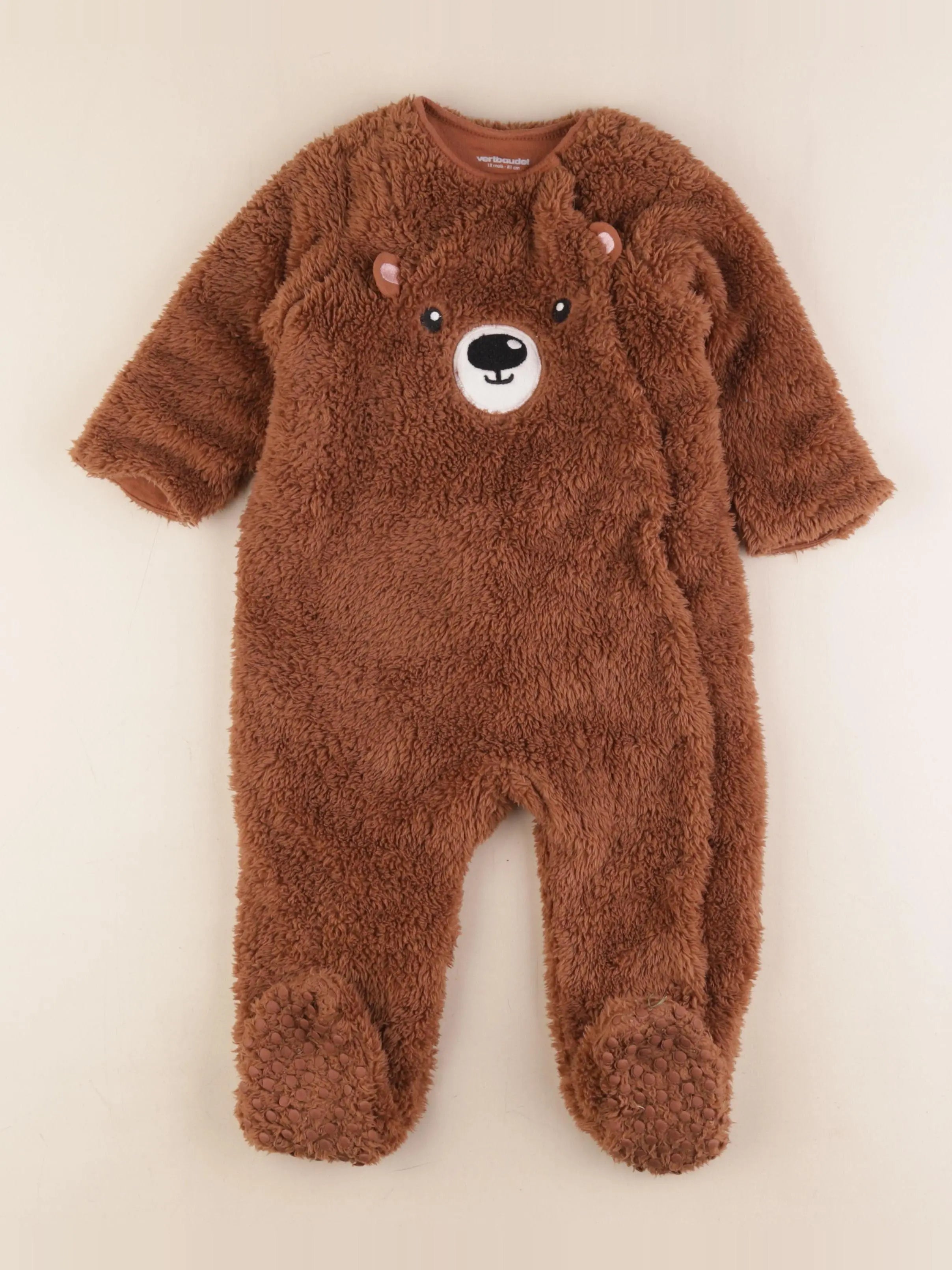 Vertbaudet - sur-pyjama marron - 18 mois