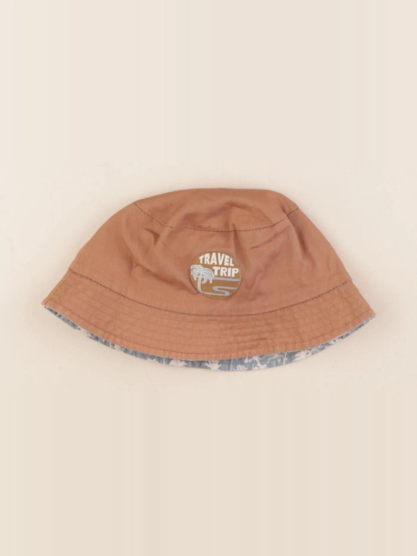 Vertbaudet - chapeau réversible marron, bleu - 4/6 ans