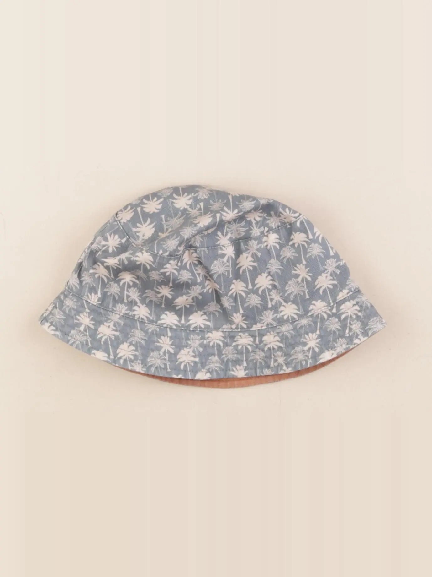 Vertbaudet - chapeau réversible marron, bleu - 4/6 ans