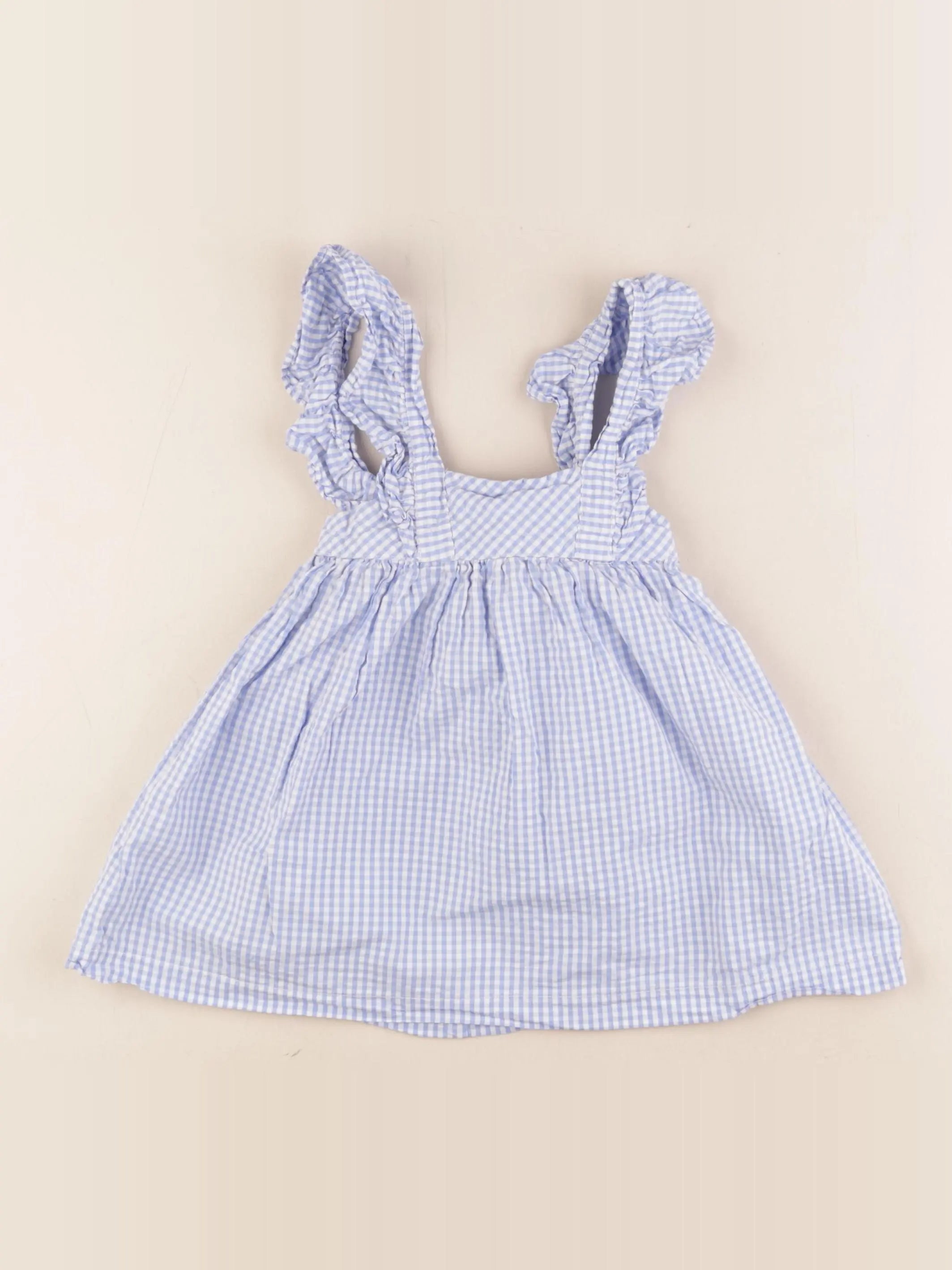 Lola Palacios - robe bleu, blanc - 2 ans