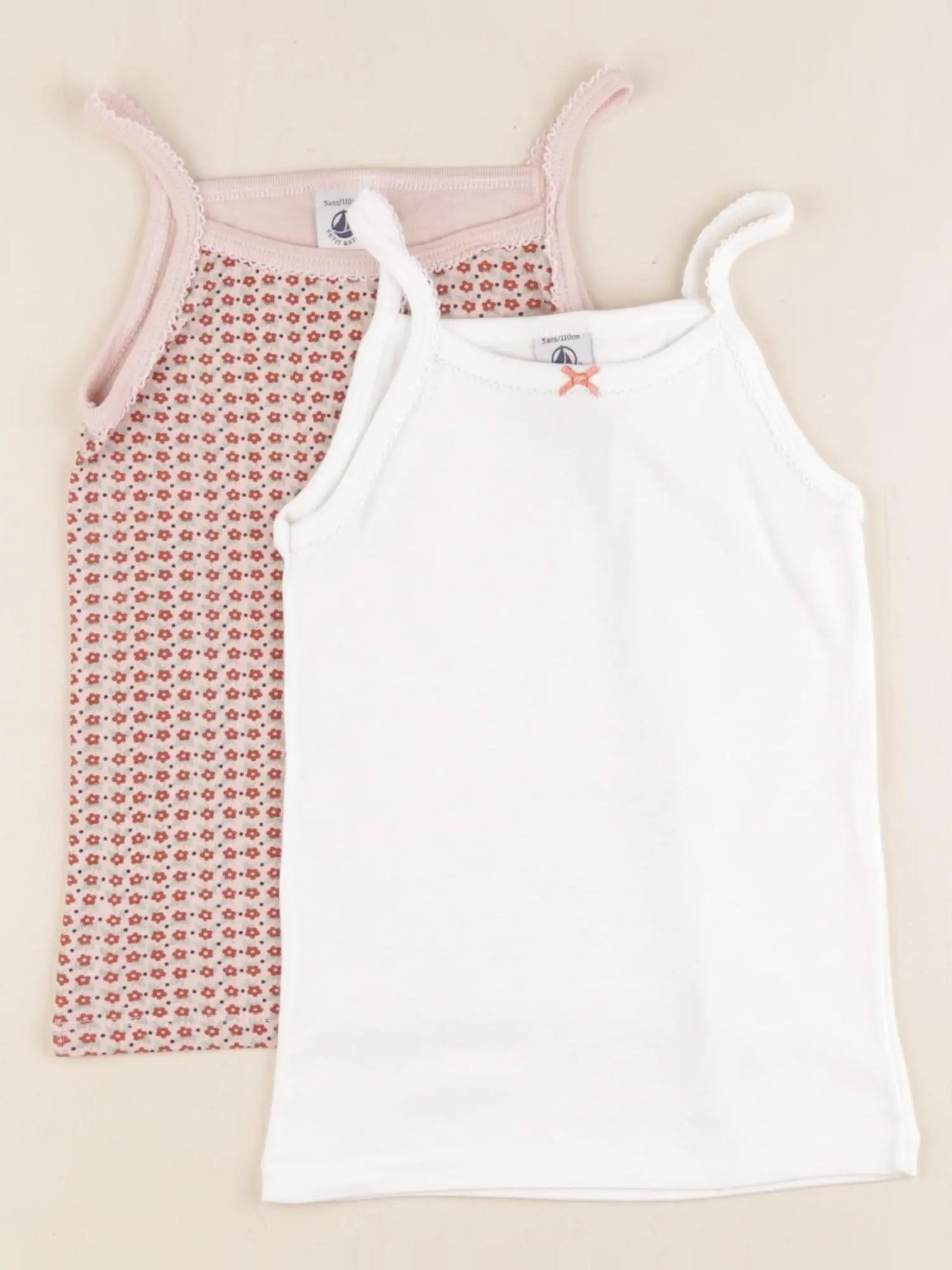 Petit Bateau - lot de 2 maillots de corps multicolore - 5 ans