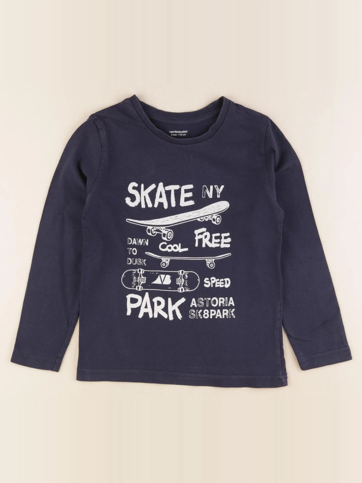 Vertbaudet - tee-shirt bleu - 6 ans