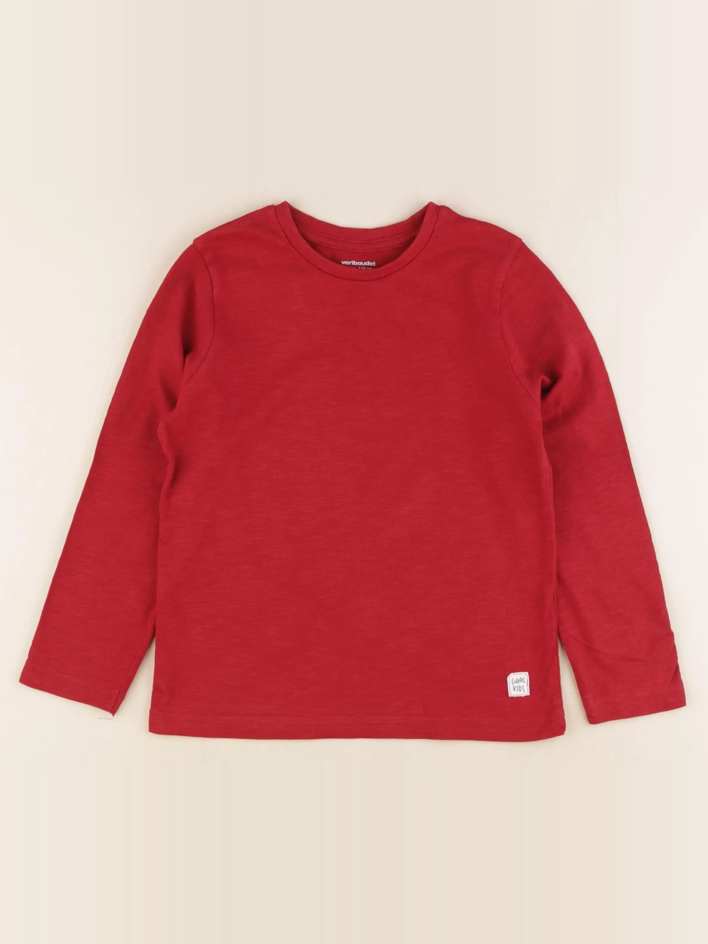 Vertbaudet - tee-shirt rouge - 6 ans