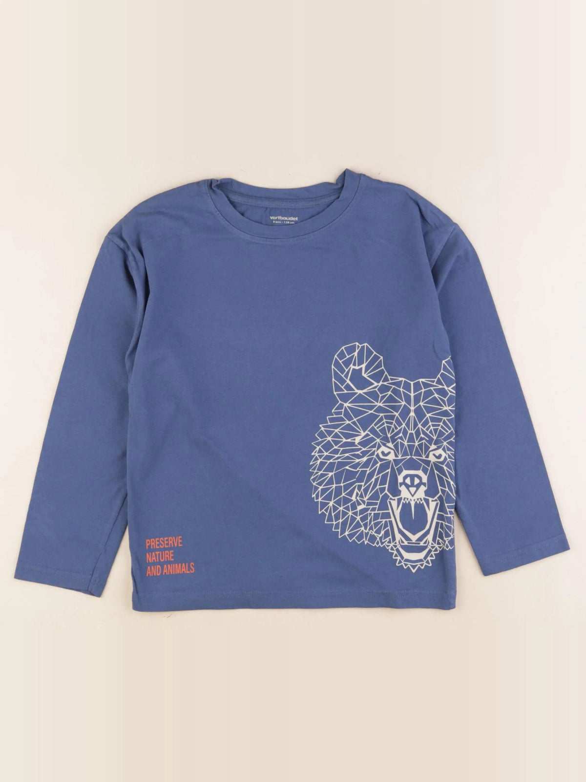 Vertbaudet - tee-shirt bleu - 8 ans