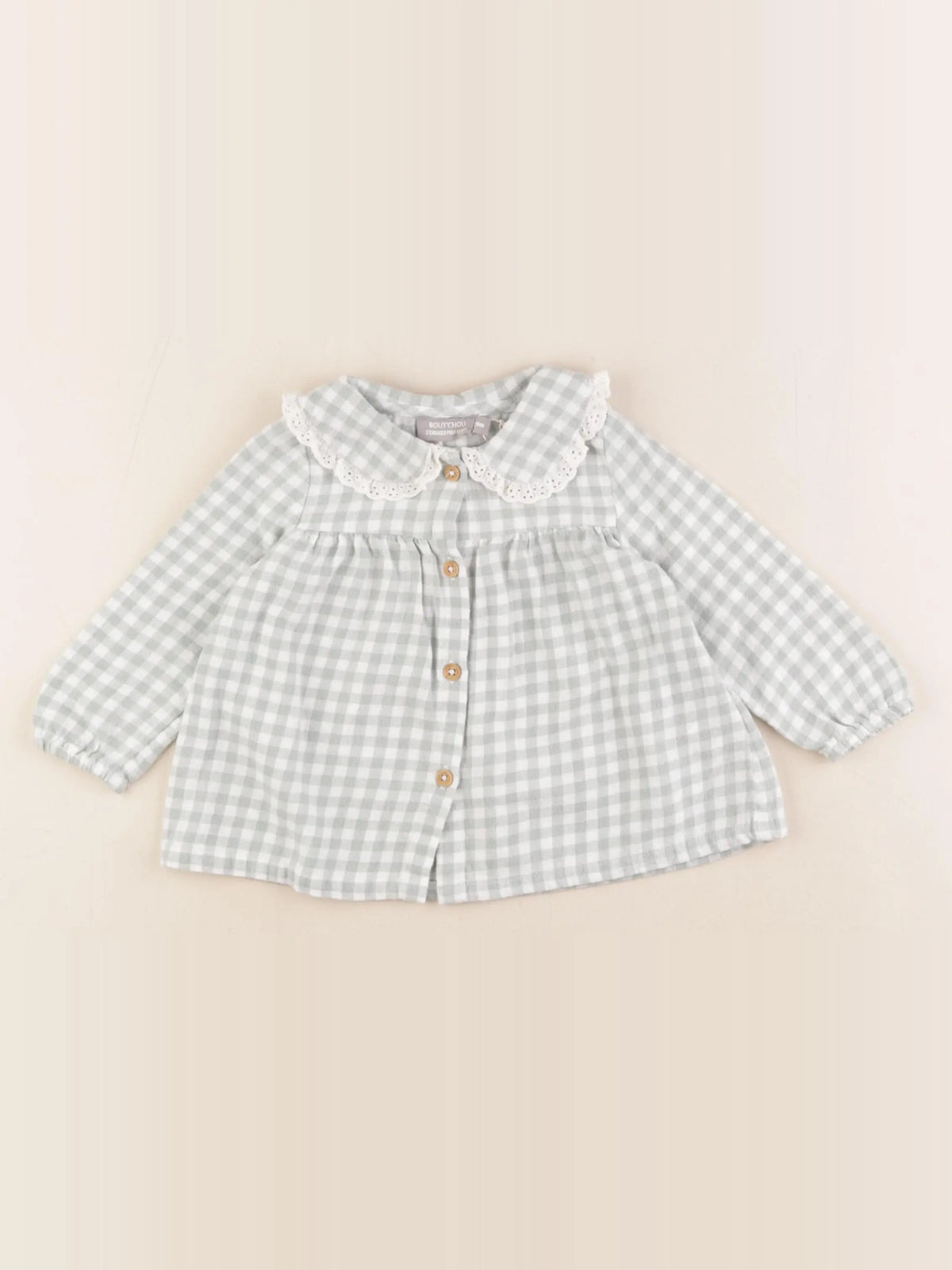 Boutchou - blouse blanc, vert - 9 mois