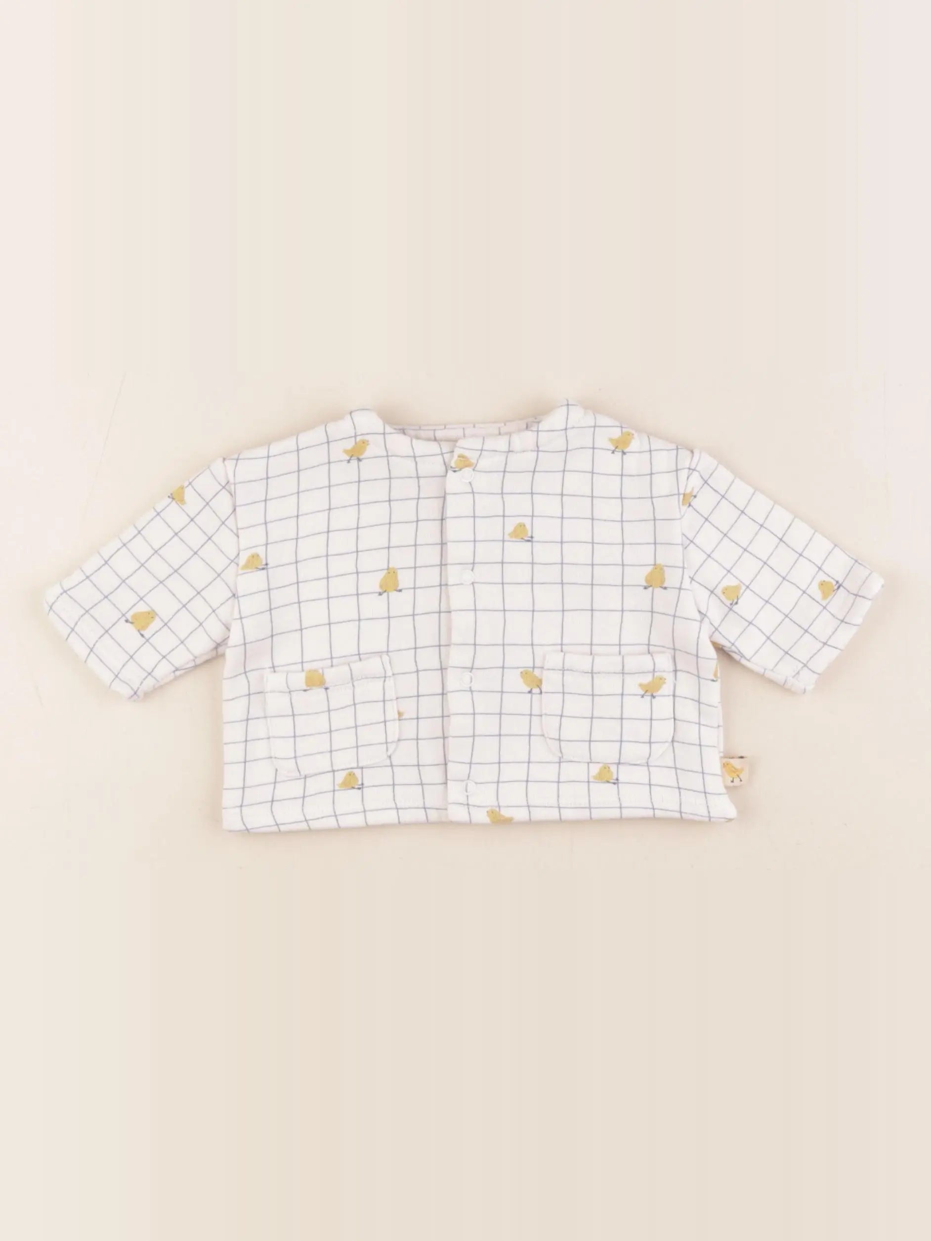 Boutchou - sweat blanc, bleu - 1 mois