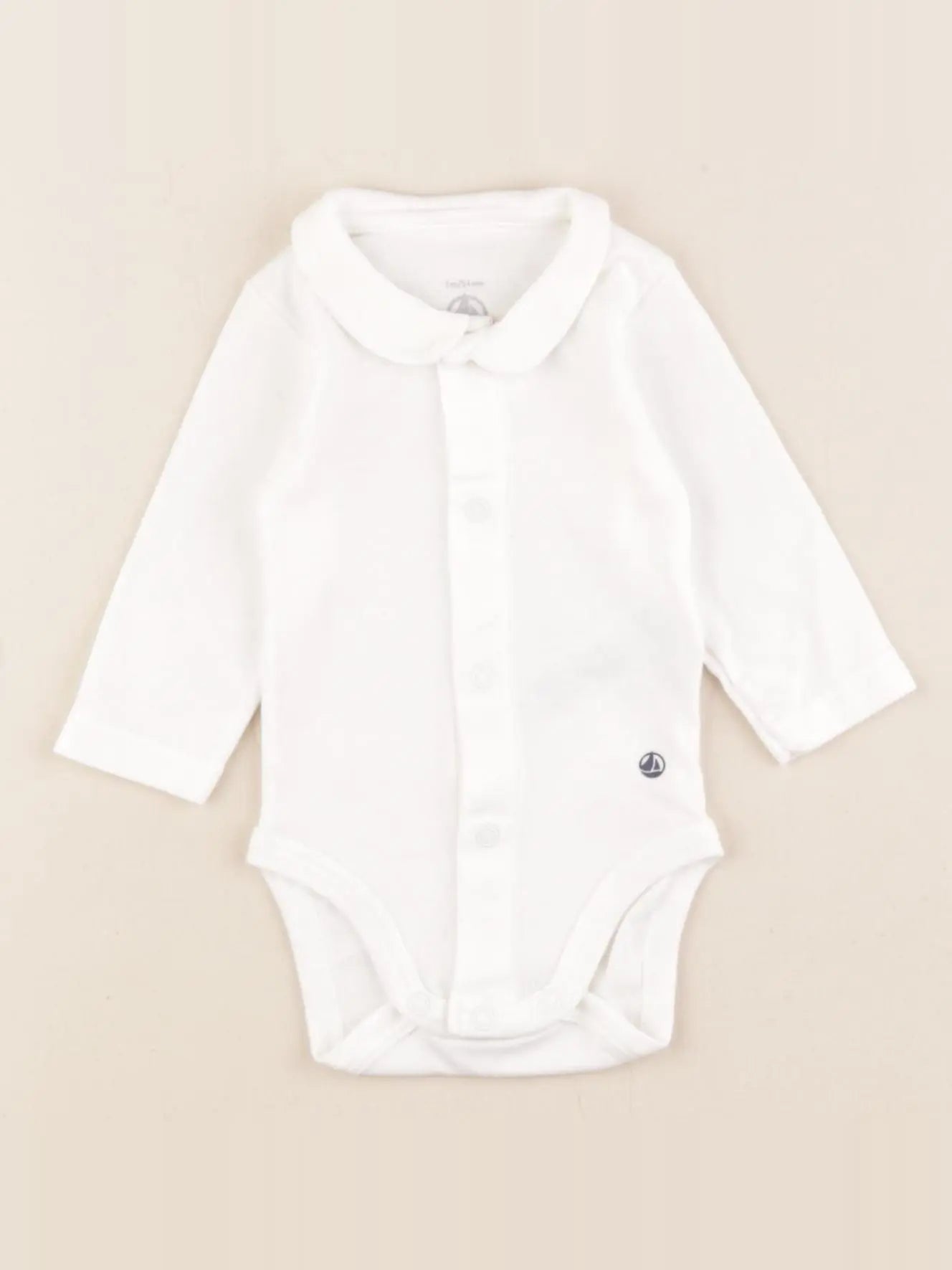 Petit Bateau - body à col blanc - 1 mois