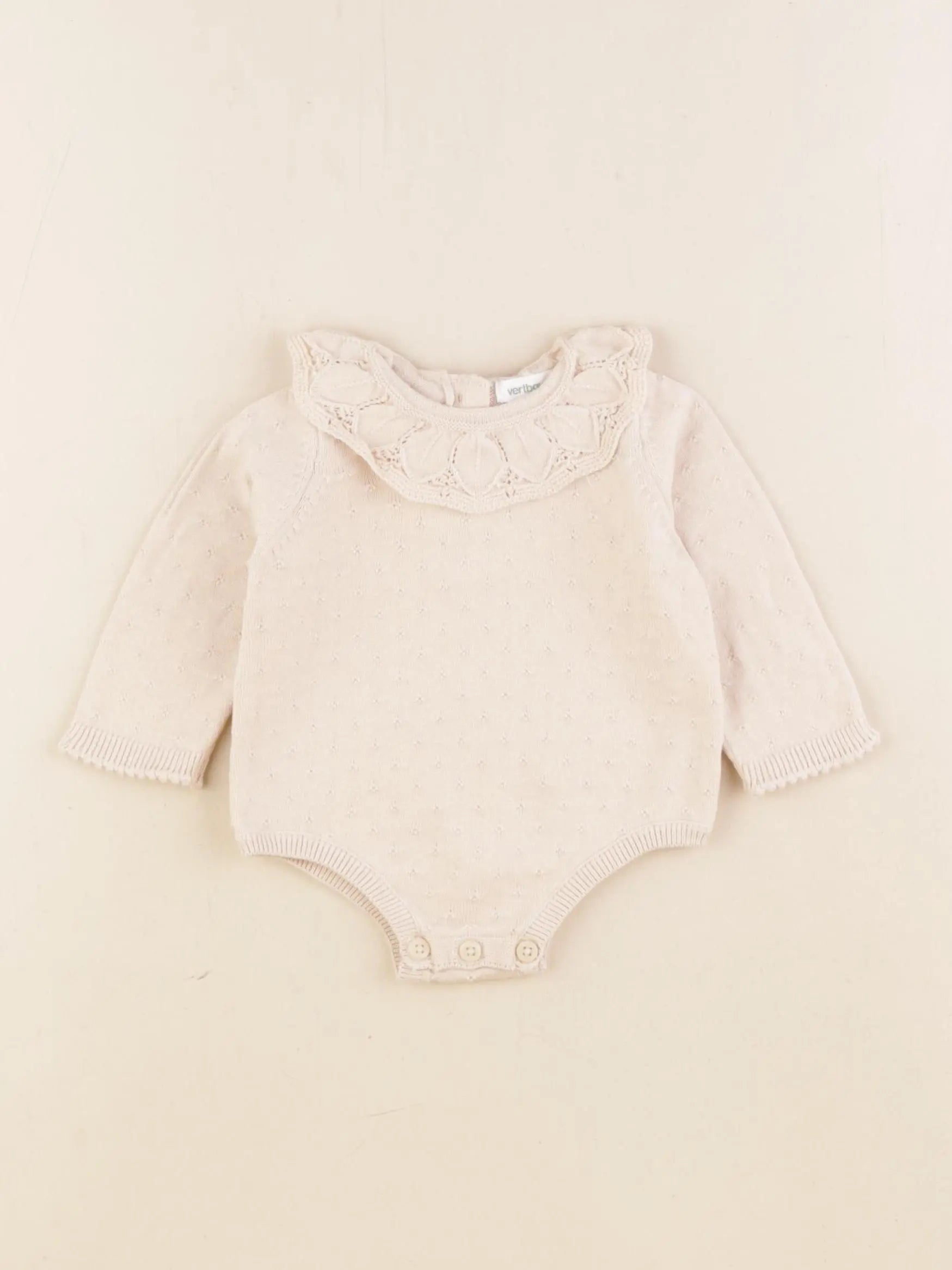 Vertbaudet - combinaison beige - 3 mois
