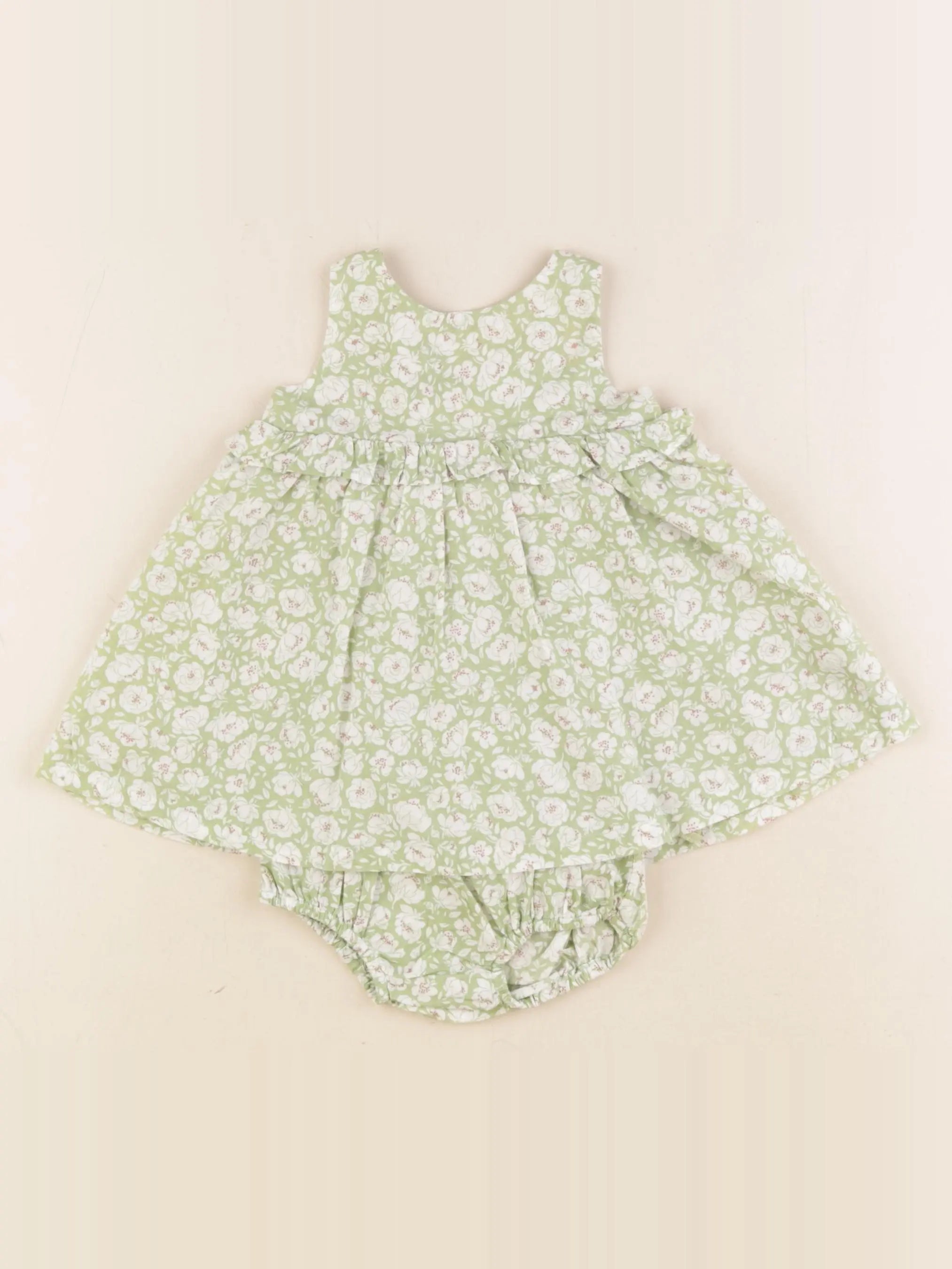 Boutchou - robe vert - 3 mois